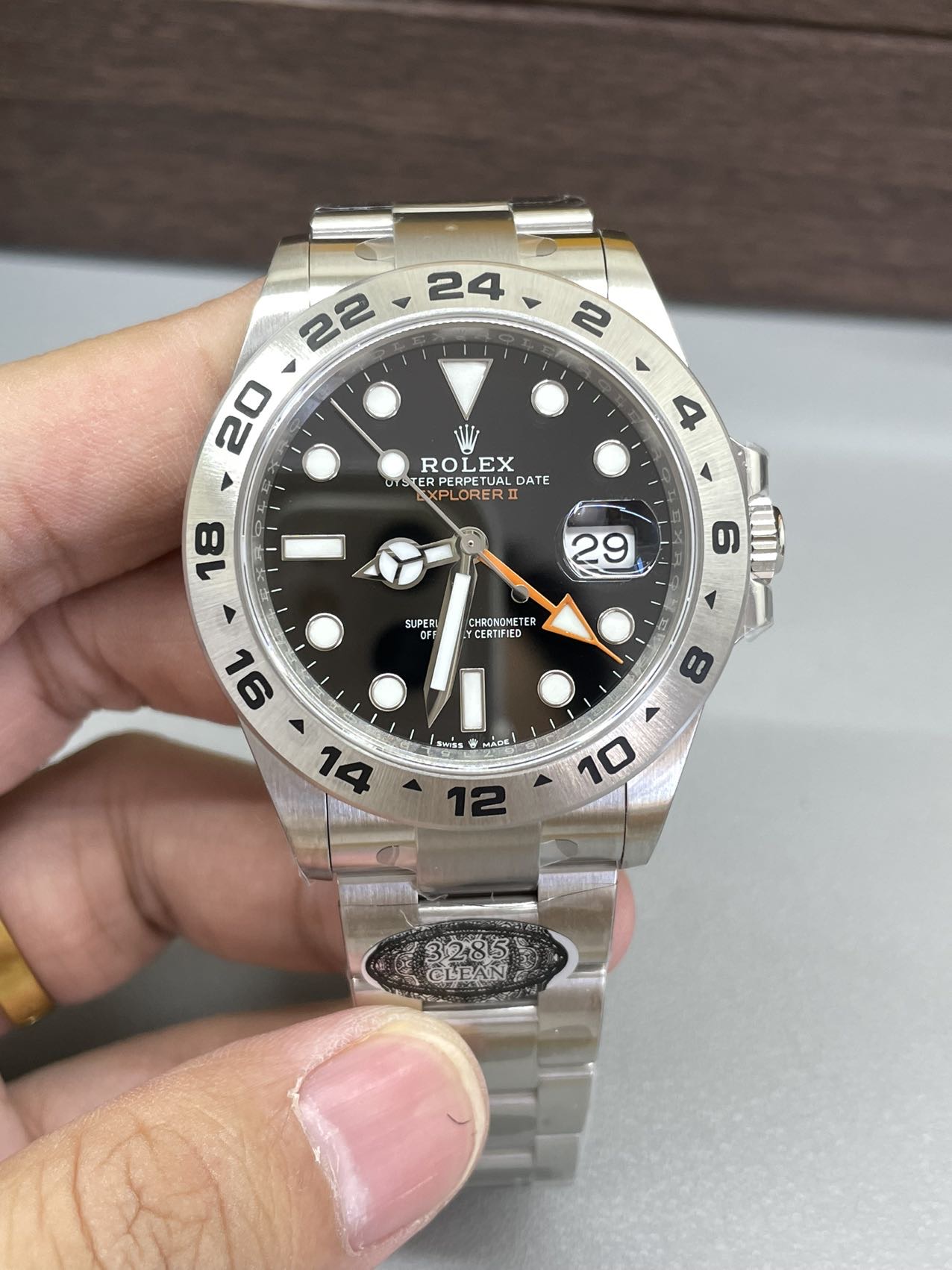 Victory Factory Watch Explorer II 226570 Black Dial 904L steel GMT Orange Arrow shaped Hand DanDong 3285 Movement 01 Clean Factory Watch Explorer II 226570 Black Dial 904L steel GMT Orange Arrow shaped Hand DanDong 3285 Movement 01