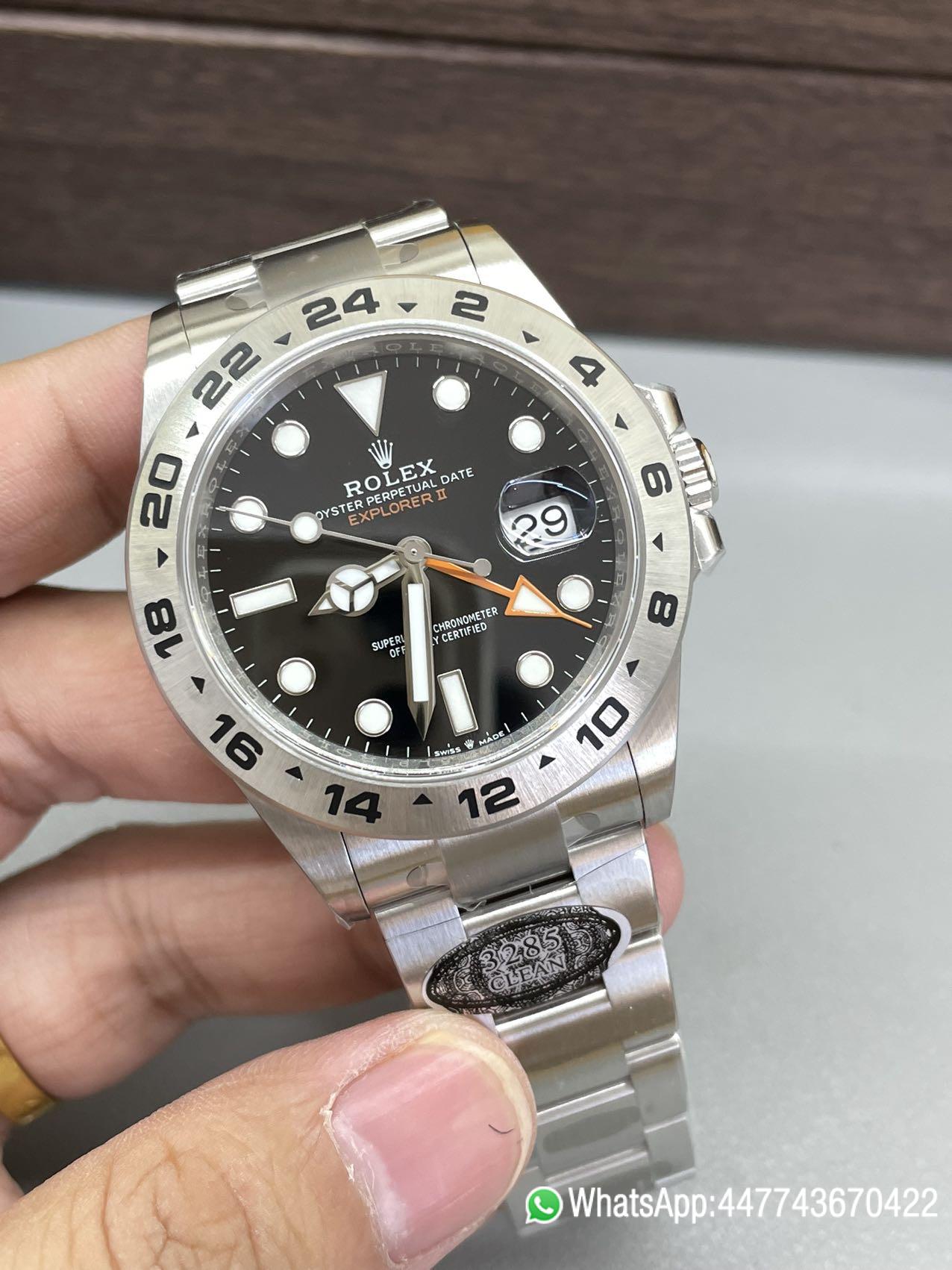 Victory Factory Watch Explorer II 226570 Black Dial 904L steel GMT Orange Arrow shaped Hand DanDong 3285 Movement 02 Clean Factory Watch Explorer II 226570 Black Dial 904L steel GMT Orange Arrow shaped Hand DanDong 3285 Movement 02