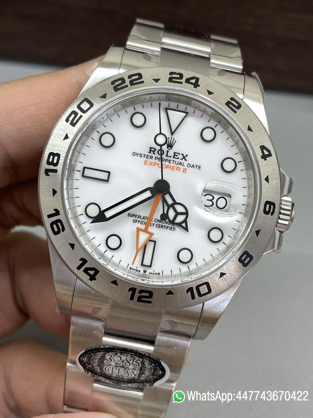 Victory Factory Watch Explorer II 226570 White Dial 904L Steel GMT Orange Arrow shaped Hand DanDong 3285 Movement 03 Clean Factory Watch Explorer II 226570 White Dial 904L Steel GMT Orange Arrow shaped Hand DanDong 3285 Movement 03