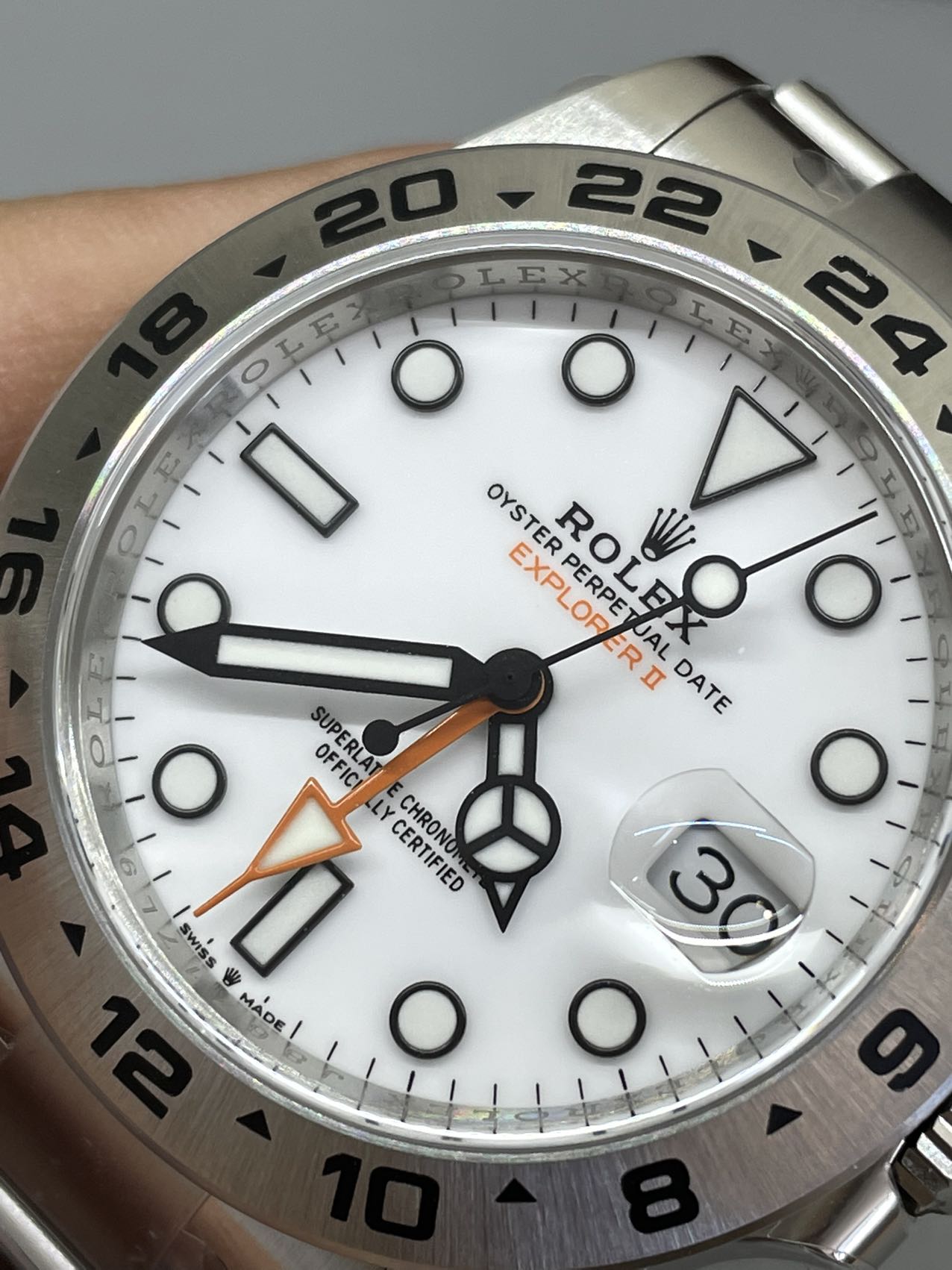 Victory Factory Watch Explorer II 226570 White Dial 904L Steel GMT Orange Arrow shaped Hand DanDong 3285 Movement 04 Clean Factory Watch Explorer II 226570 White Dial 904L Steel GMT Orange Arrow shaped Hand DanDong 3285 Movement 04