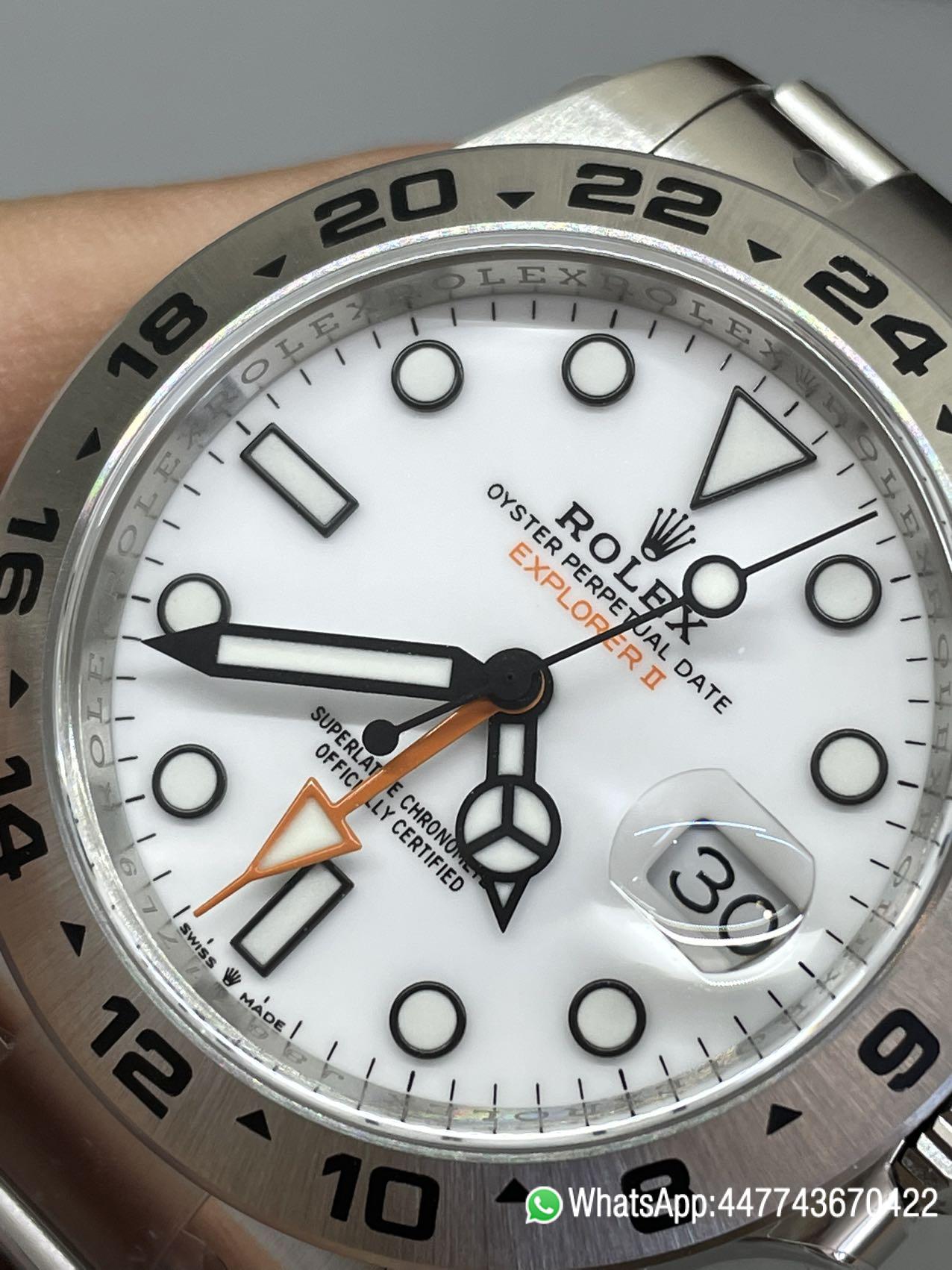 Victory Factory Watch Explorer II 226570 White Dial 904L Steel GMT Orange Arrow shaped Hand DanDong 3285 Movement 04 Clean Factory Watch Explorer II 226570 White Dial 904L Steel GMT Orange Arrow shaped Hand DanDong 3285 Movement 04