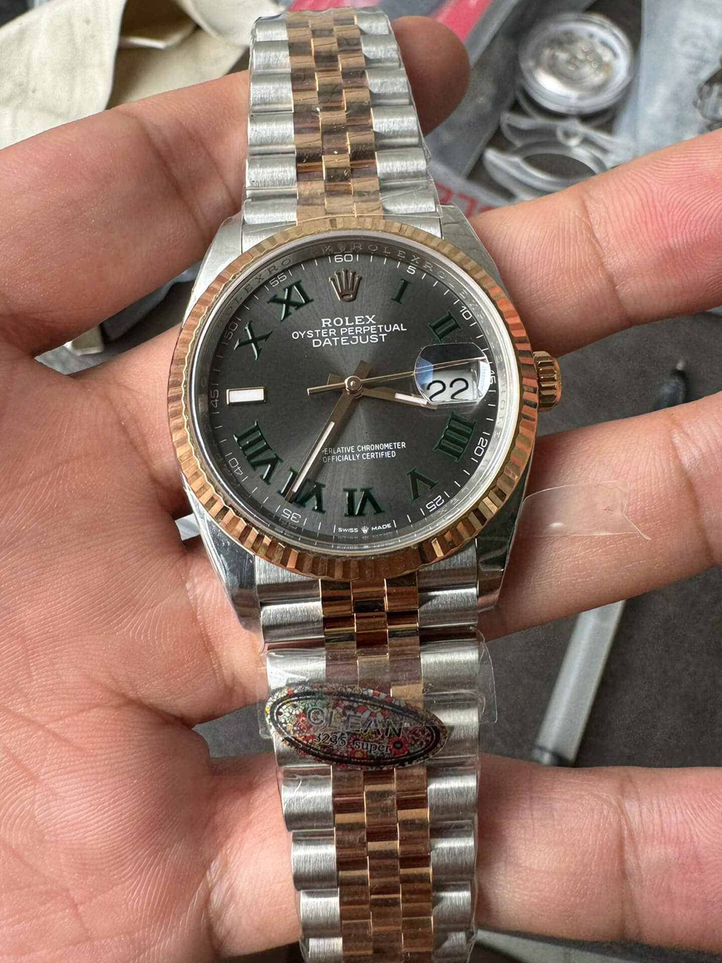 Victory Factory DateJust 36mm 126231 Wimbledon 904L Steel Grey Dial Green Roman Marker Two Tone Jubilee Bracelet SH3235 Movement 00 Clean Factory DateJust 36mm 126231 Wimbledon 904L Steel Grey Dial Green Roman Marker Two Tone Jubilee Bracelet SH3235 Movement 00