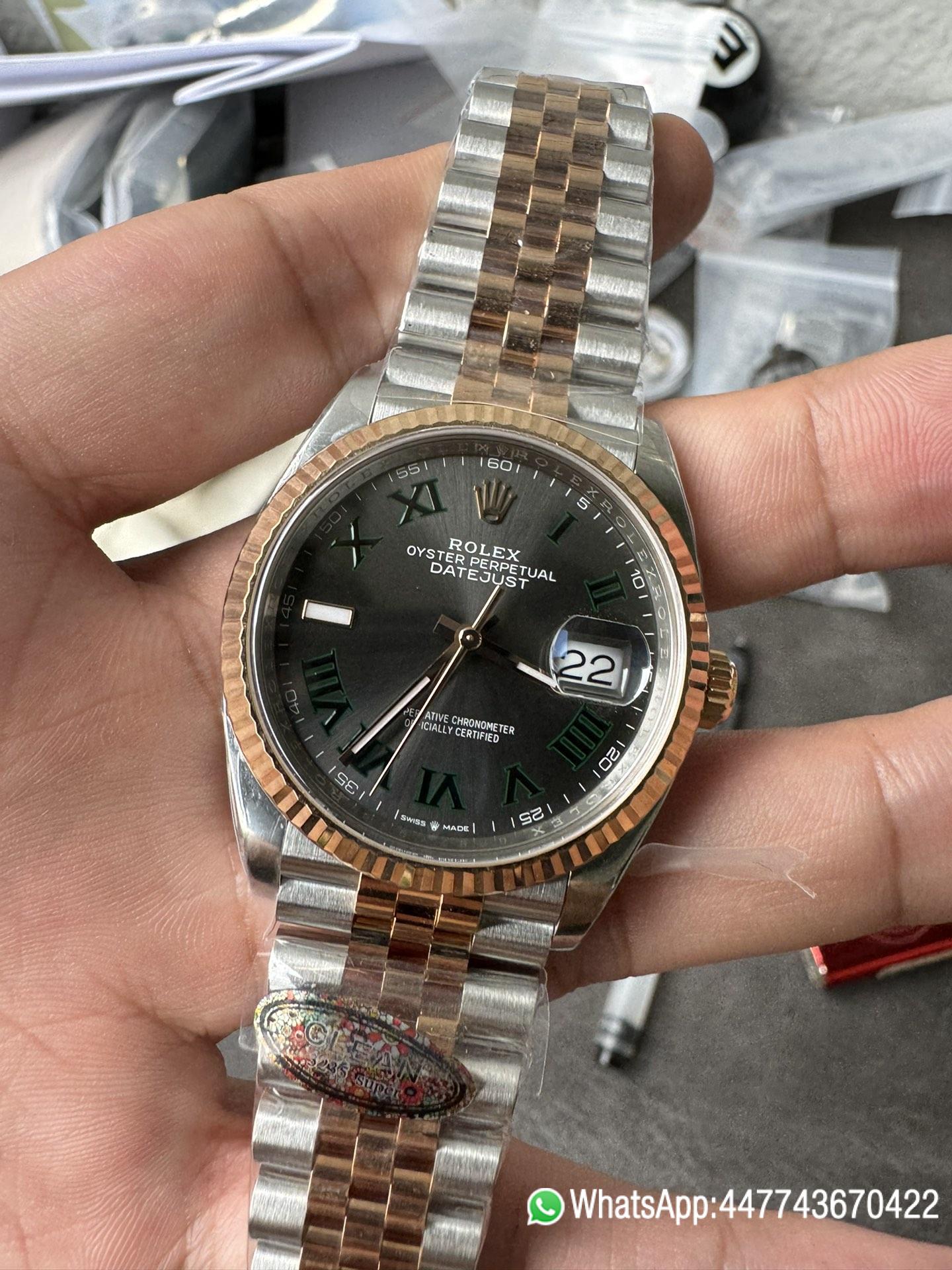 Victory Factory DateJust 36mm 126231 Wimbledon 904L Steel Grey Dial Green Roman Marker Two Tone Jubilee Bracelet SH3235 Movement 05 Clean Factory DateJust 36mm 126231 Wimbledon 904L Steel Grey Dial Green Roman Marker Two Tone Jubilee Bracelet SH3235 Movement 05