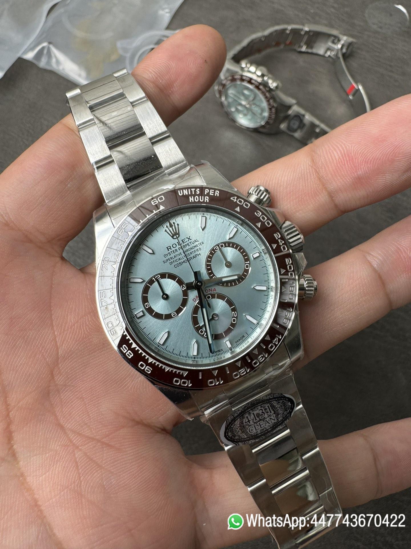 Victory Factory Daytona 126506 ICE Blue Dial Brown Ceramic Bezel SH4131 Movement 72 Hours Power Reserve 03 Clean Factory Daytona 126506 ICE Blue Dial Brown Ceramic Bezel SH4131 Movement 72 Hours Power Reserve 03