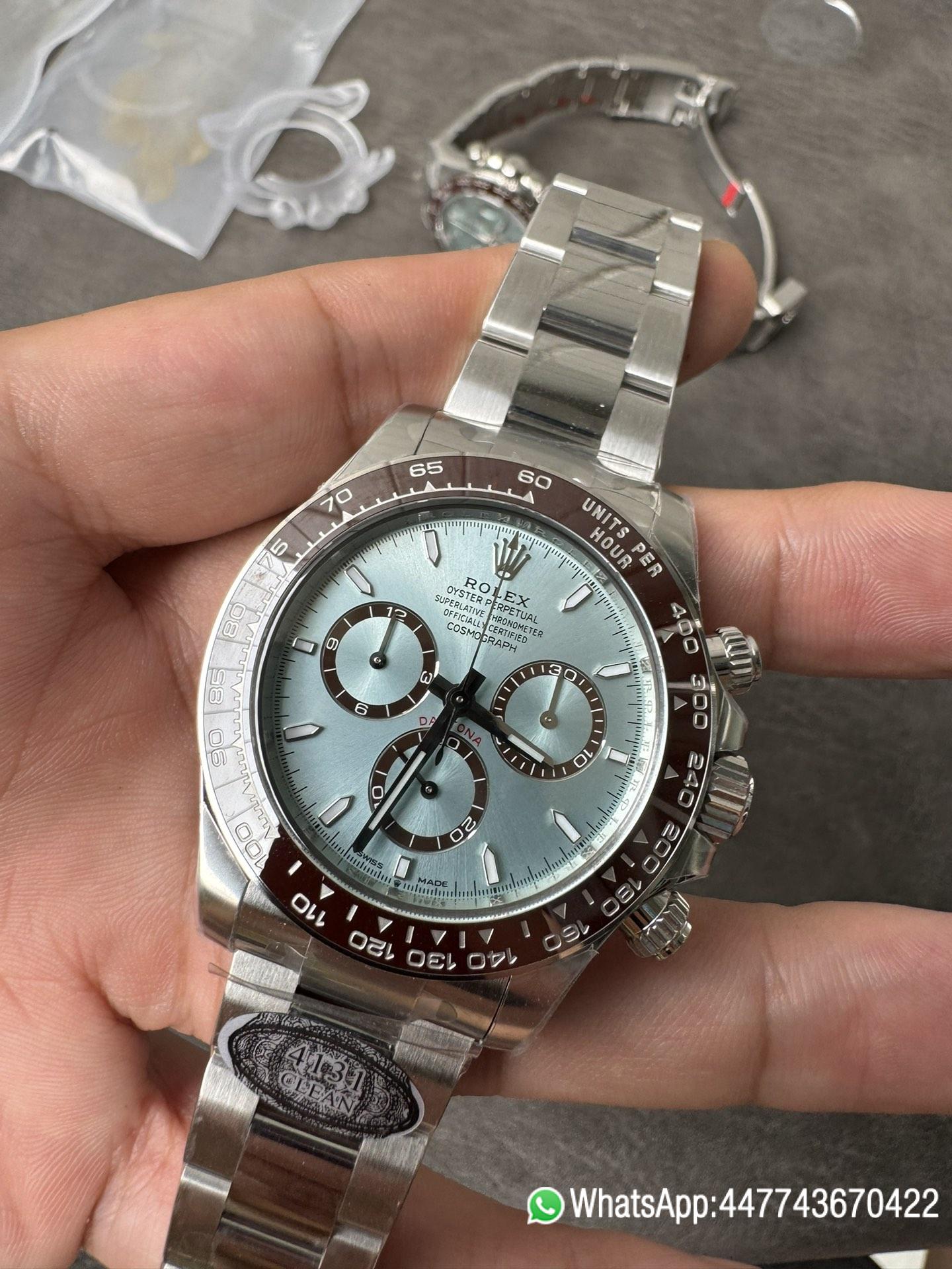 Victory Factory Daytona 126506 ICE Blue Dial Brown Ceramic Bezel SH4131 Movement 72 Hours Power Reserve 04 Clean Factory Daytona 126506 ICE Blue Dial Brown Ceramic Bezel SH4131 Movement 72 Hours Power Reserve 04