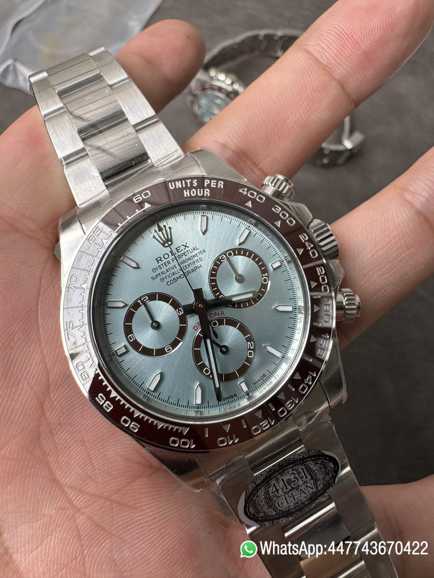 Victory Factory Daytona 126506 ICE Blue Dial Brown Ceramic Bezel SH4131 Movement 72 Hours Power Reserve 05 Clean Factory Daytona 126506 ICE Blue Dial Brown Ceramic Bezel SH4131 Movement 72 Hours Power Reserve 05