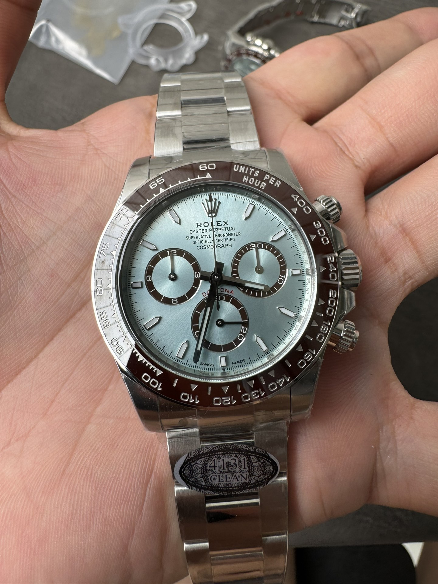 Victory Factory Daytona 126506 ICE Blue Dial Brown Ceramic Bezel SH4131 Movement 72 Hours Power Reserve 06 Clean Factory Daytona 126506 ICE Blue Dial Brown Ceramic Bezel SH4131 Movement 72 Hours Power Reserve 06