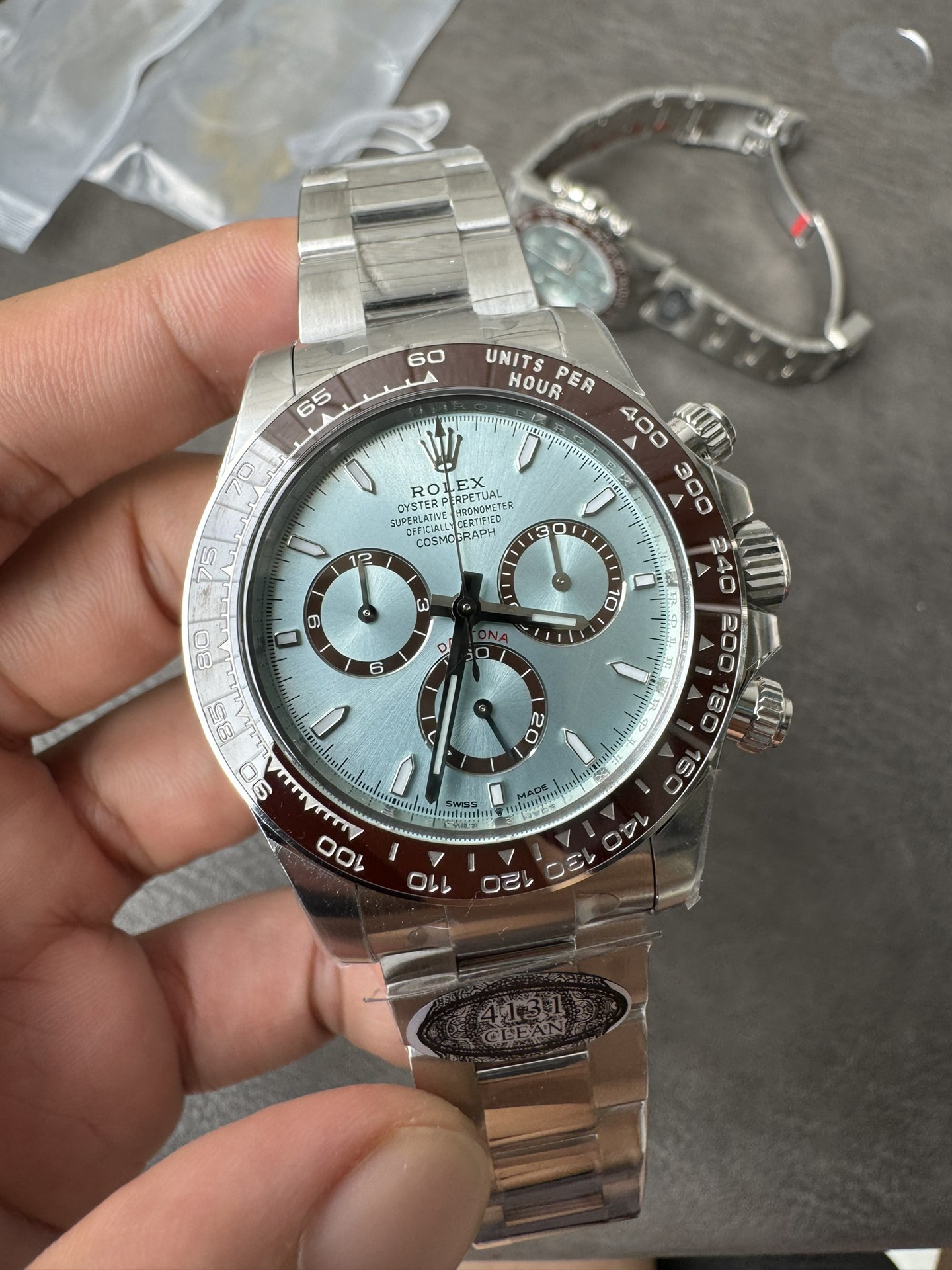 Victory Factory Daytona 126506 ICE Blue Dial Brown Ceramic Bezel SH4131 Movement 72 Hours Power Reserve 07 Clean Factory Daytona 126506 ICE Blue Dial Brown Ceramic Bezel SH4131 Movement 72 Hours Power Reserve 07