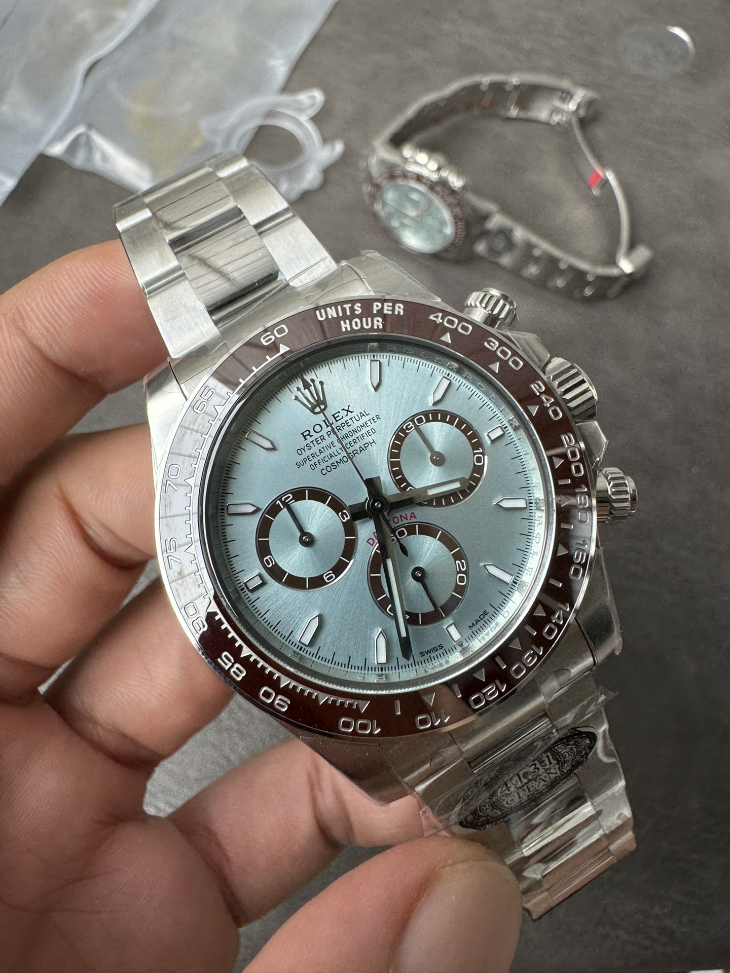 Victory Factory Daytona 126506 ICE Blue Dial Brown Ceramic Bezel SH4131 Movement 72 Hours Power Reserve 08 Clean Factory Daytona 126506 ICE Blue Dial Brown Ceramic Bezel SH4131 Movement 72 Hours Power Reserve 08