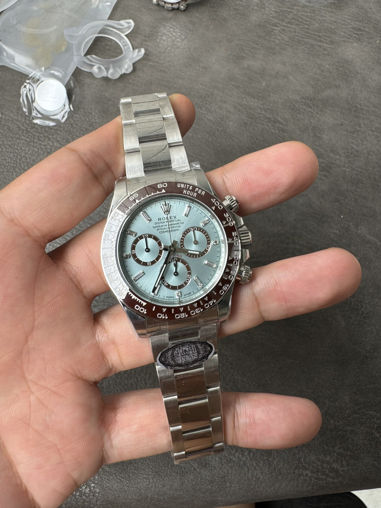 Victory Factory Daytona 126506 ICE Blue Dial With Diamonds Markers Brown Ceramic Bezel SH4131 Movement 72 Hours PR 01 Clean Factory Daytona 126506 ICE Blue Dial With Diamonds Markers Brown Ceramic Bezel SH4131 Movement 72 Hours PR 01