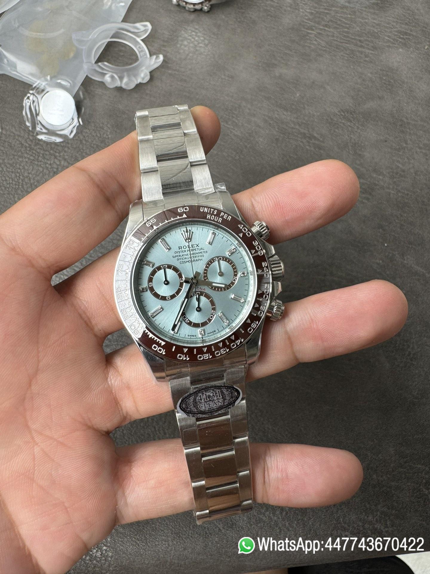 Victory Factory Daytona 126506 ICE Blue Dial With Diamonds Markers Brown Ceramic Bezel SH4131 Movement 72 Hours PR 01 Clean Factory Daytona 126506 ICE Blue Dial With Diamonds Markers Brown Ceramic Bezel SH4131 Movement 72 Hours PR 01