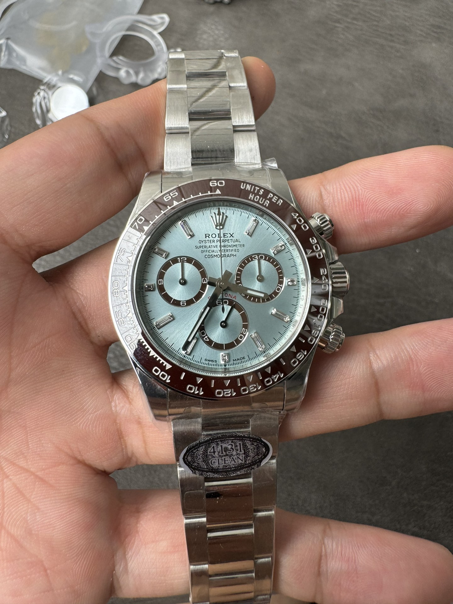 Victory Factory Daytona 126506 ICE Blue Dial With Diamonds Markers Brown Ceramic Bezel SH4131 Movement 72 Hours PR 02 Clean Factory Daytona 126506 ICE Blue Dial With Diamonds Markers Brown Ceramic Bezel SH4131 Movement 72 Hours PR 02