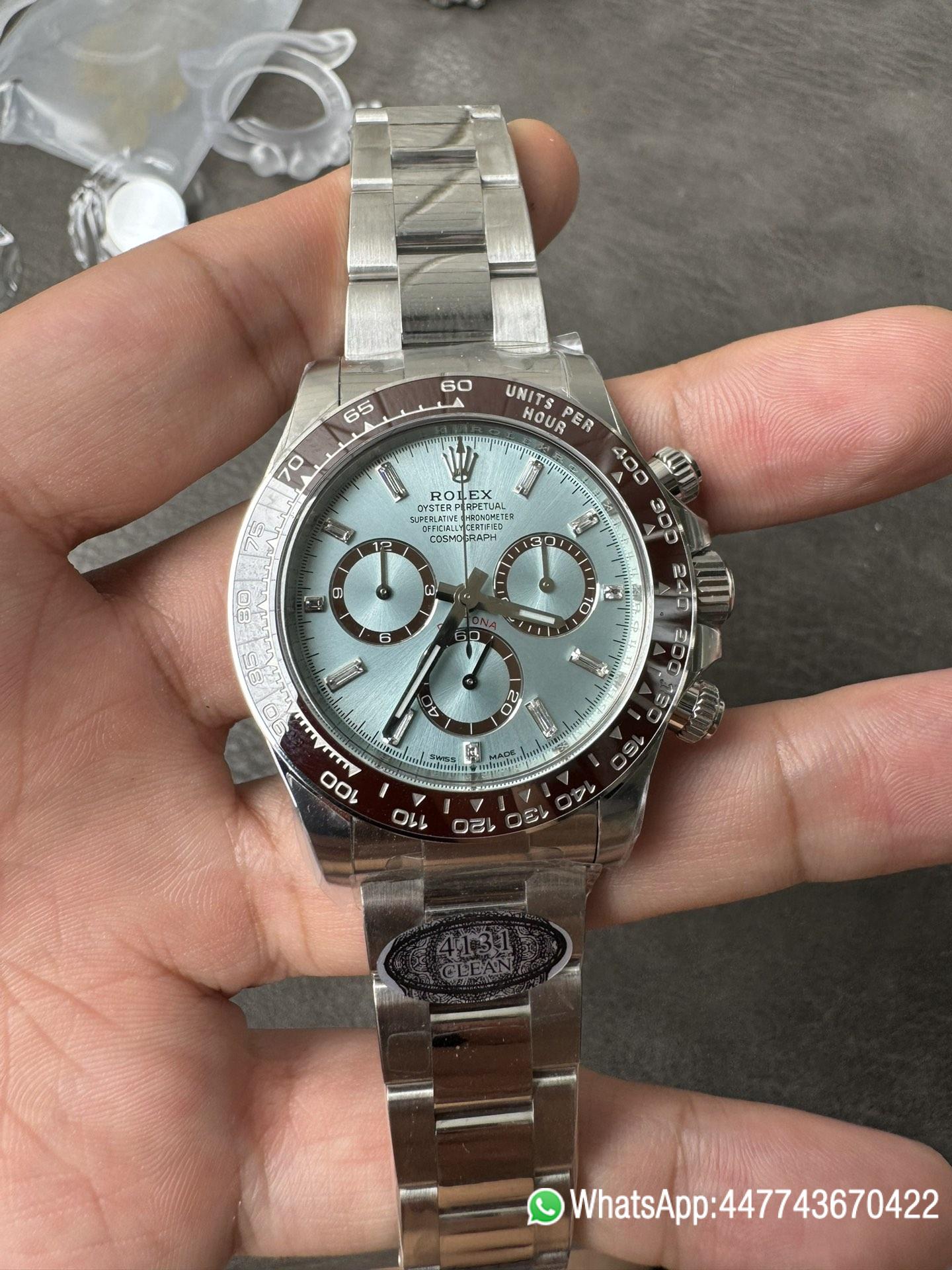 Victory Factory Daytona 126506 ICE Blue Dial With Diamonds Markers Brown Ceramic Bezel SH4131 Movement 72 Hours PR 02 Clean Factory Daytona 126506 ICE Blue Dial With Diamonds Markers Brown Ceramic Bezel SH4131 Movement 72 Hours PR 02