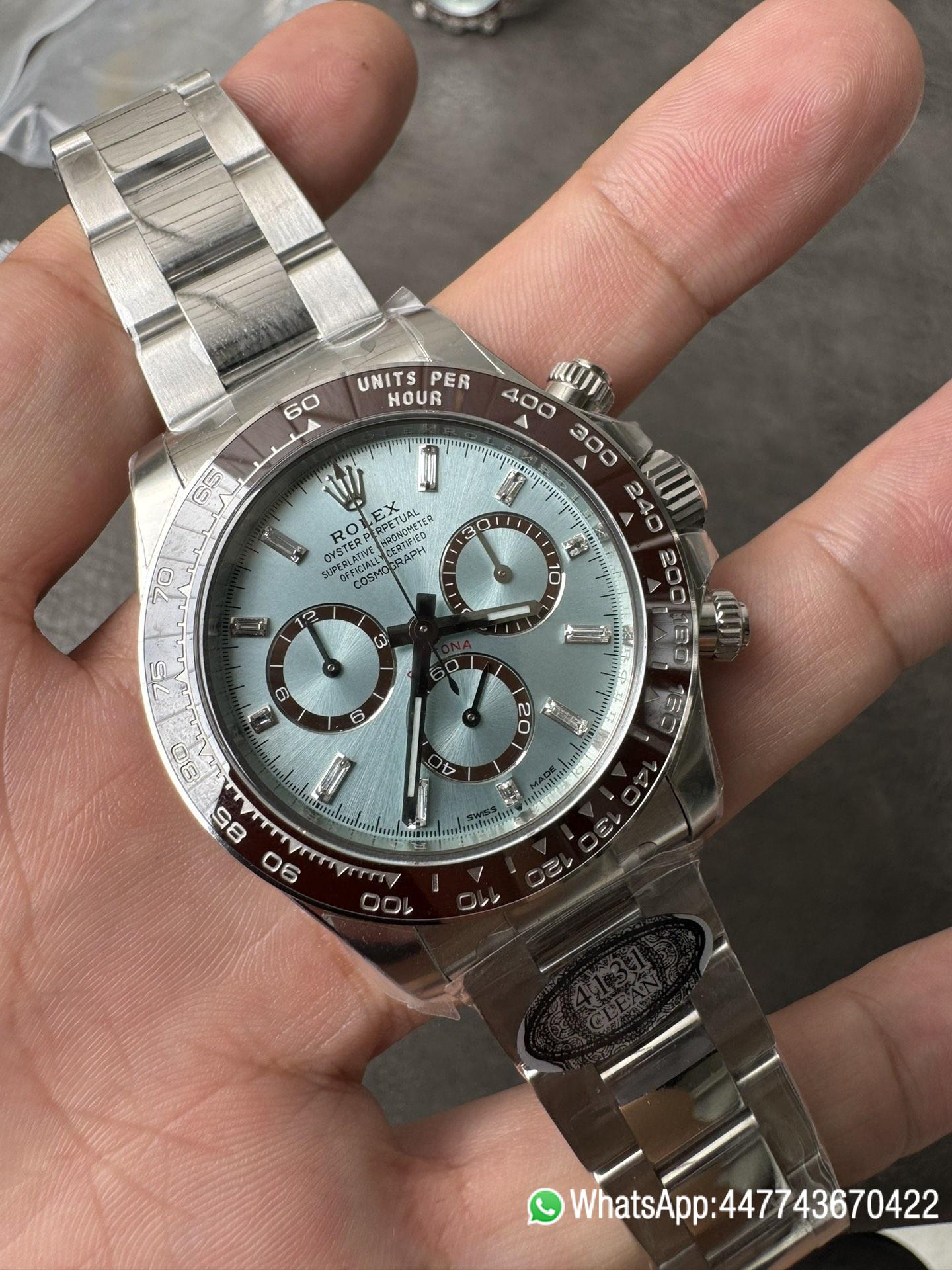 Victory Factory Daytona 126506 ICE Blue Dial With Diamonds Markers Brown Ceramic Bezel SH4131 Movement 72 Hours PR 03 Clean Factory Daytona 126506 ICE Blue Dial With Diamonds Markers Brown Ceramic Bezel SH4131 Movement 72 Hours PR 03