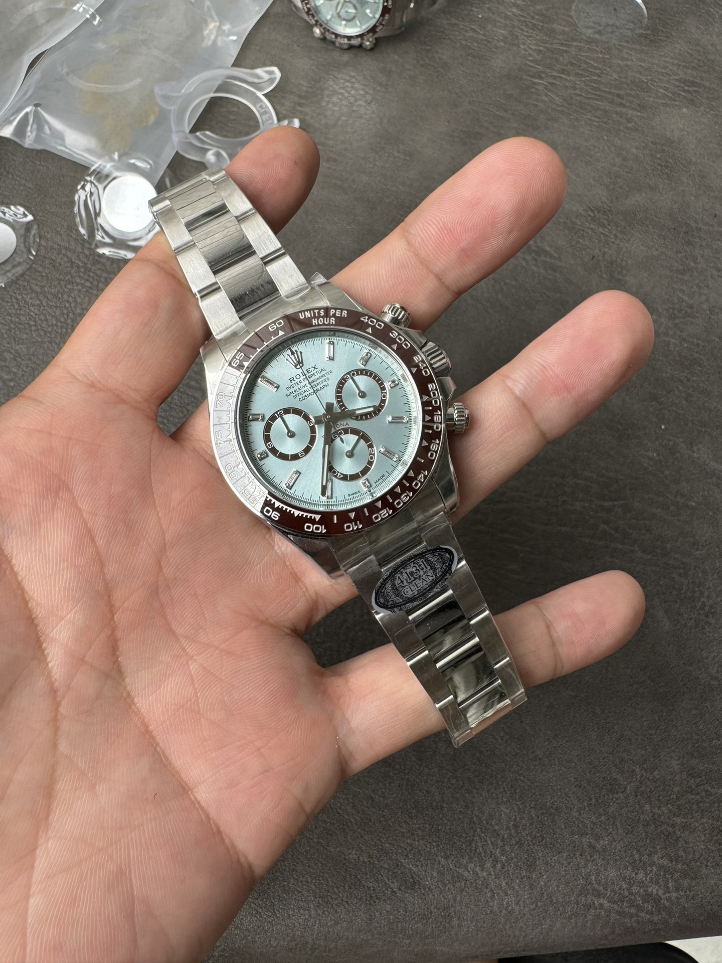 Victory Factory Daytona 126506 ICE Blue Dial With Diamonds Markers Brown Ceramic Bezel SH4131 Movement 72 Hours PR 04 Clean Factory Daytona 126506 ICE Blue Dial With Diamonds Markers Brown Ceramic Bezel SH4131 Movement 72 Hours PR 04