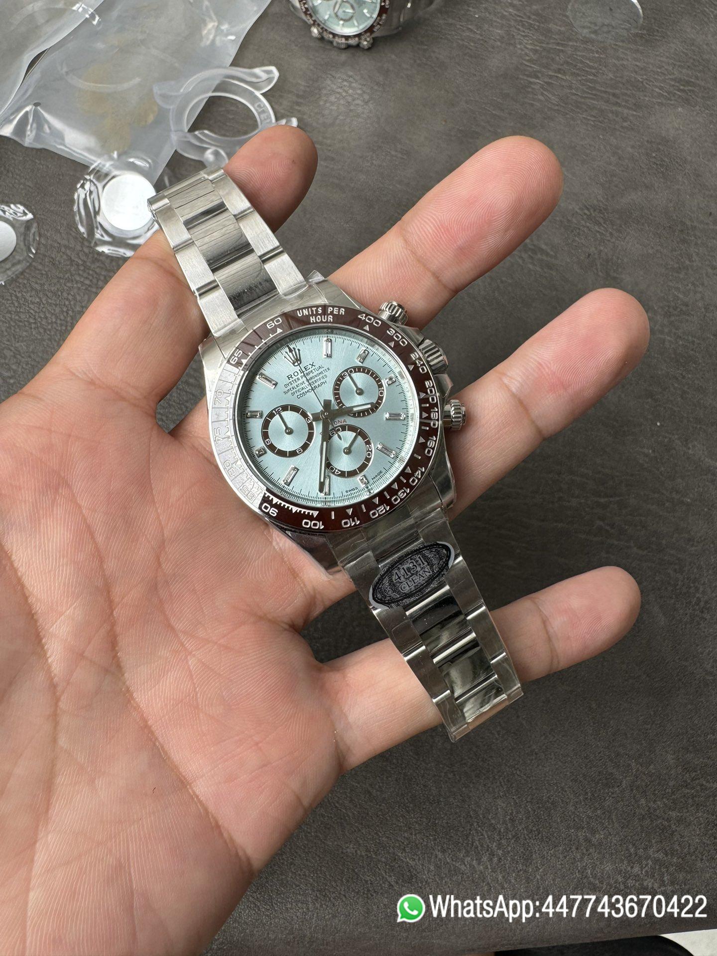 Victory Factory Daytona 126506 ICE Blue Dial With Diamonds Markers Brown Ceramic Bezel SH4131 Movement 72 Hours PR 04 Clean Factory Daytona 126506 ICE Blue Dial With Diamonds Markers Brown Ceramic Bezel SH4131 Movement 72 Hours PR 04