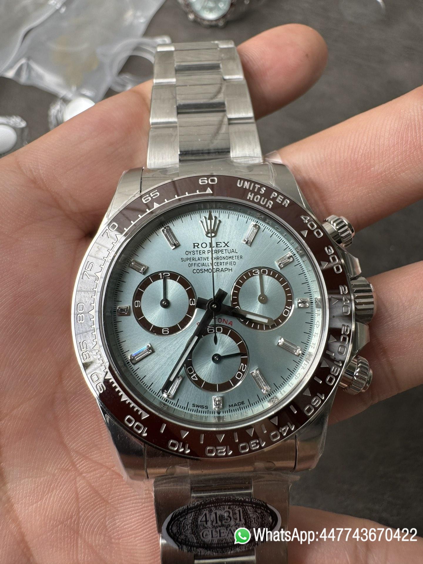 Victory Factory Daytona 126506 ICE Blue Dial With Diamonds Markers Brown Ceramic Bezel SH4131 Movement 72 Hours PR 05 Clean Factory Daytona 126506 ICE Blue Dial With Diamonds Markers Brown Ceramic Bezel SH4131 Movement 72 Hours PR 05