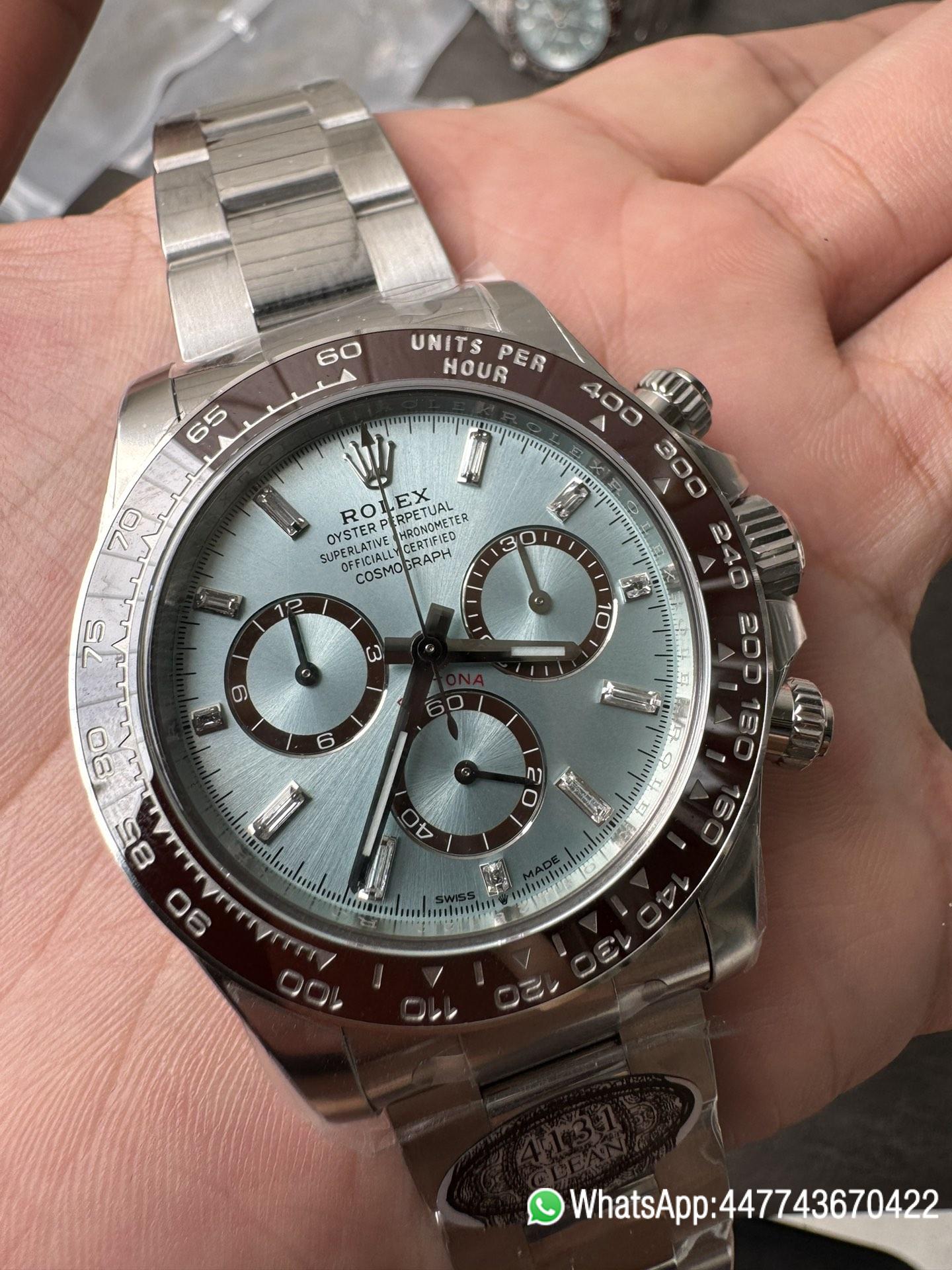 Victory Factory Daytona 126506 ICE Blue Dial With Diamonds Markers Brown Ceramic Bezel SH4131 Movement 72 Hours PR 06 Clean Factory Daytona 126506 ICE Blue Dial With Diamonds Markers Brown Ceramic Bezel SH4131 Movement 72 Hours PR 06