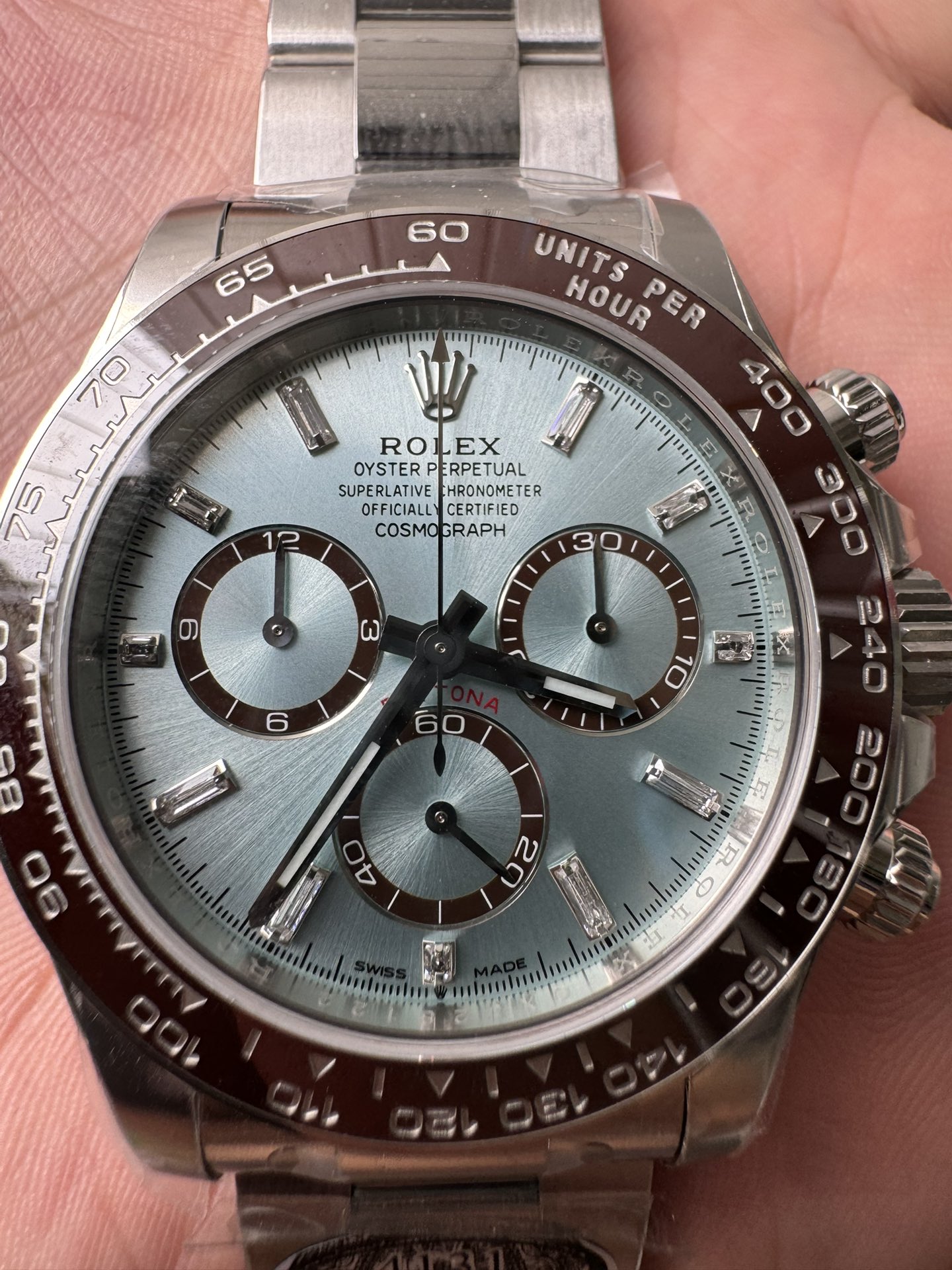 Victory Factory Daytona 126506 ICE Blue Dial With Diamonds Markers Brown Ceramic Bezel SH4131 Movement 72 Hours PR 07 Clean Factory Daytona 126506 ICE Blue Dial With Diamonds Markers Brown Ceramic Bezel SH4131 Movement 72 Hours PR 07
