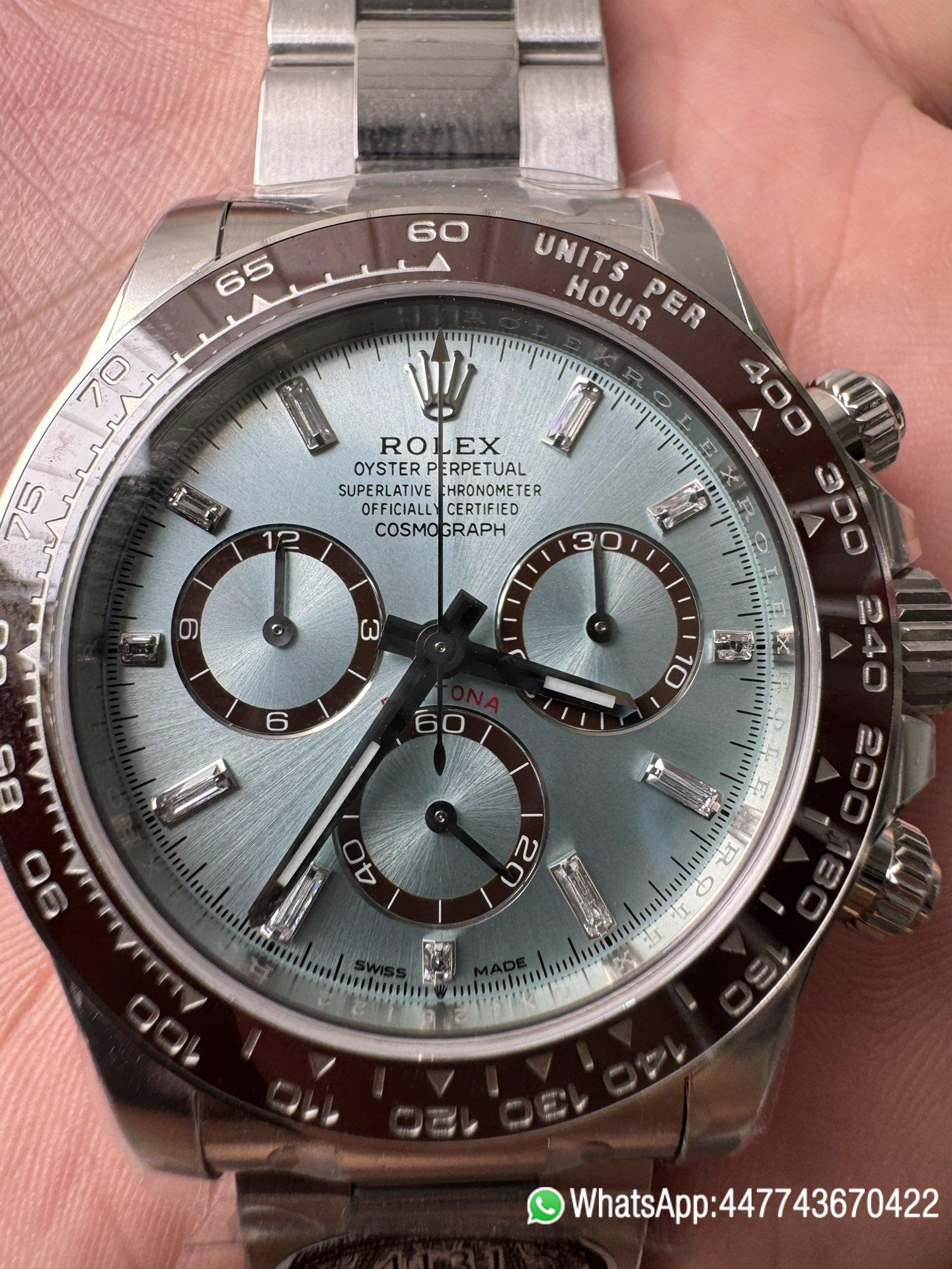 Victory Factory Daytona 126506 ICE Blue Dial With Diamonds Markers Brown Ceramic Bezel SH4131 Movement 72 Hours PR 07 Clean Factory Daytona 126506 ICE Blue Dial With Diamonds Markers Brown Ceramic Bezel SH4131 Movement 72 Hours PR 07