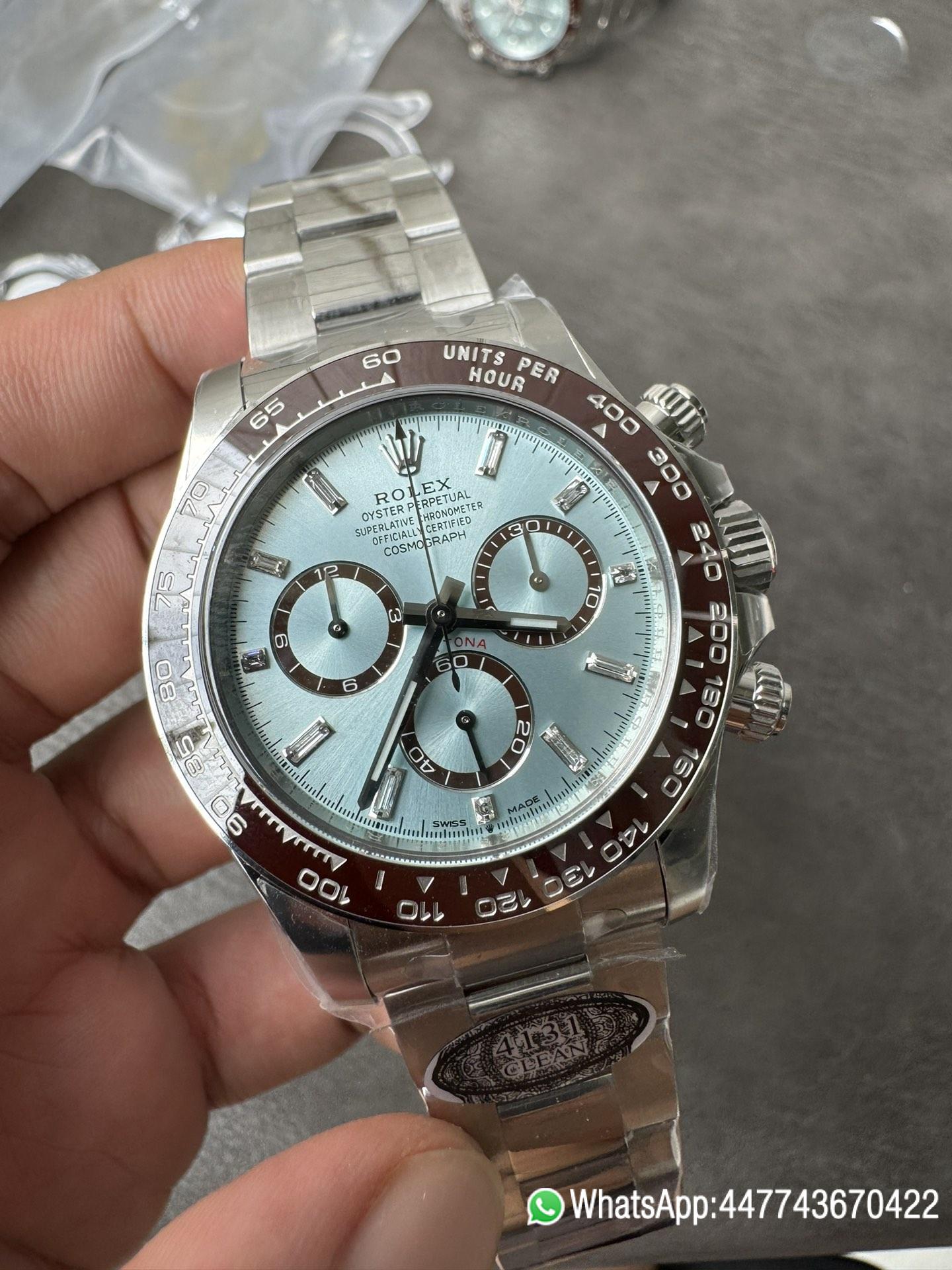 Victory Factory Daytona 126506 ICE Blue Dial With Diamonds Markers Brown Ceramic Bezel SH4131 Movement 72 Hours PR 08 Clean Factory Daytona 126506 ICE Blue Dial With Diamonds Markers Brown Ceramic Bezel SH4131 Movement 72 Hours PR 08