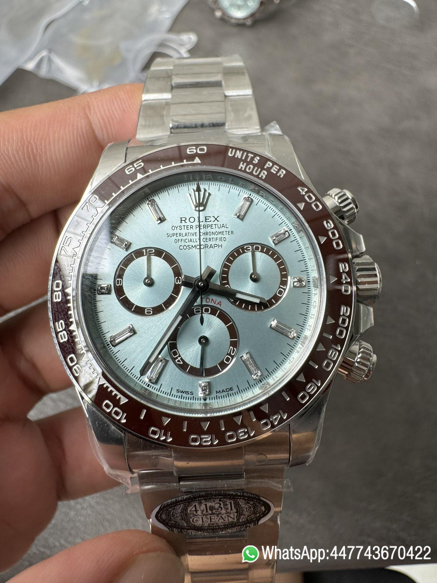 Victory Factory Daytona 126506 ICE Blue Dial With Diamonds Markers Brown Ceramic Bezel SH4131 Movement 72 Hours PR 09 Clean Factory Daytona 126506 ICE Blue Dial With Diamonds Markers Brown Ceramic Bezel SH4131 Movement 72 Hours PR 09