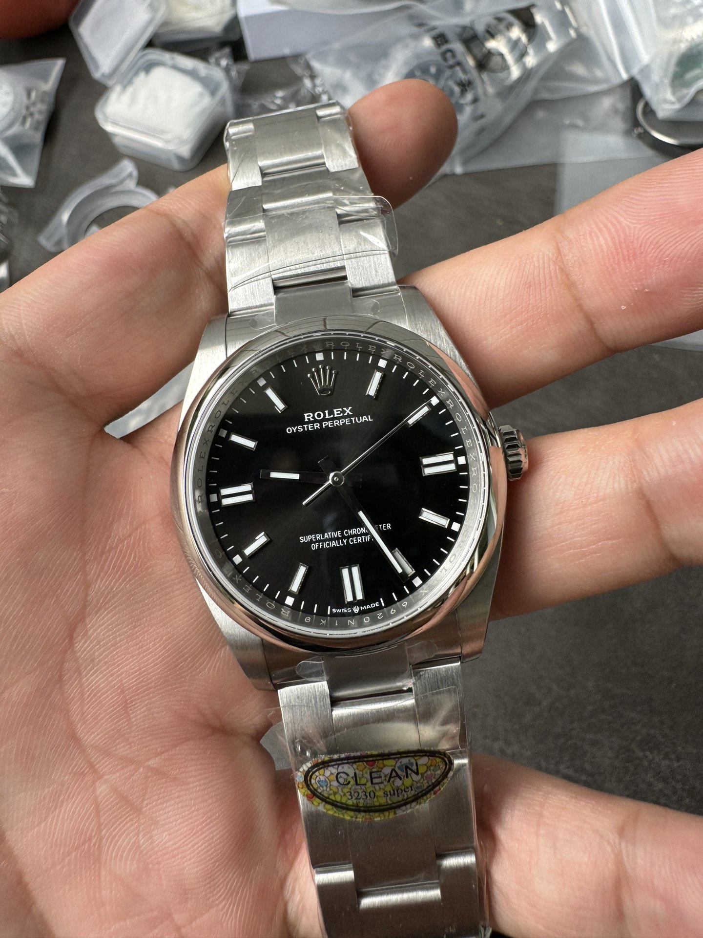 Victory Factory Oyster Perpetual 126000 36mm 904L Steel Black Dial VR3230 Movement 01 Clean Factory Oyster Perpetual 126000 36mm 904L Steel Black Dial VR3230 Movement 01