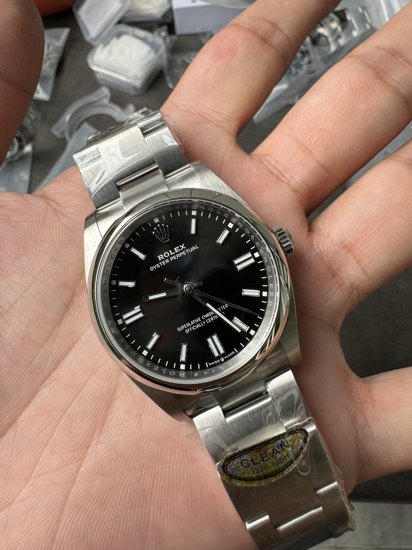 Victory Factory Oyster Perpetual 126000 36mm 904L Steel Black Dial VR3230 Movement 04 Clean Factory Oyster Perpetual 126000 36mm 904L Steel Black Dial VR3230 Movement 04