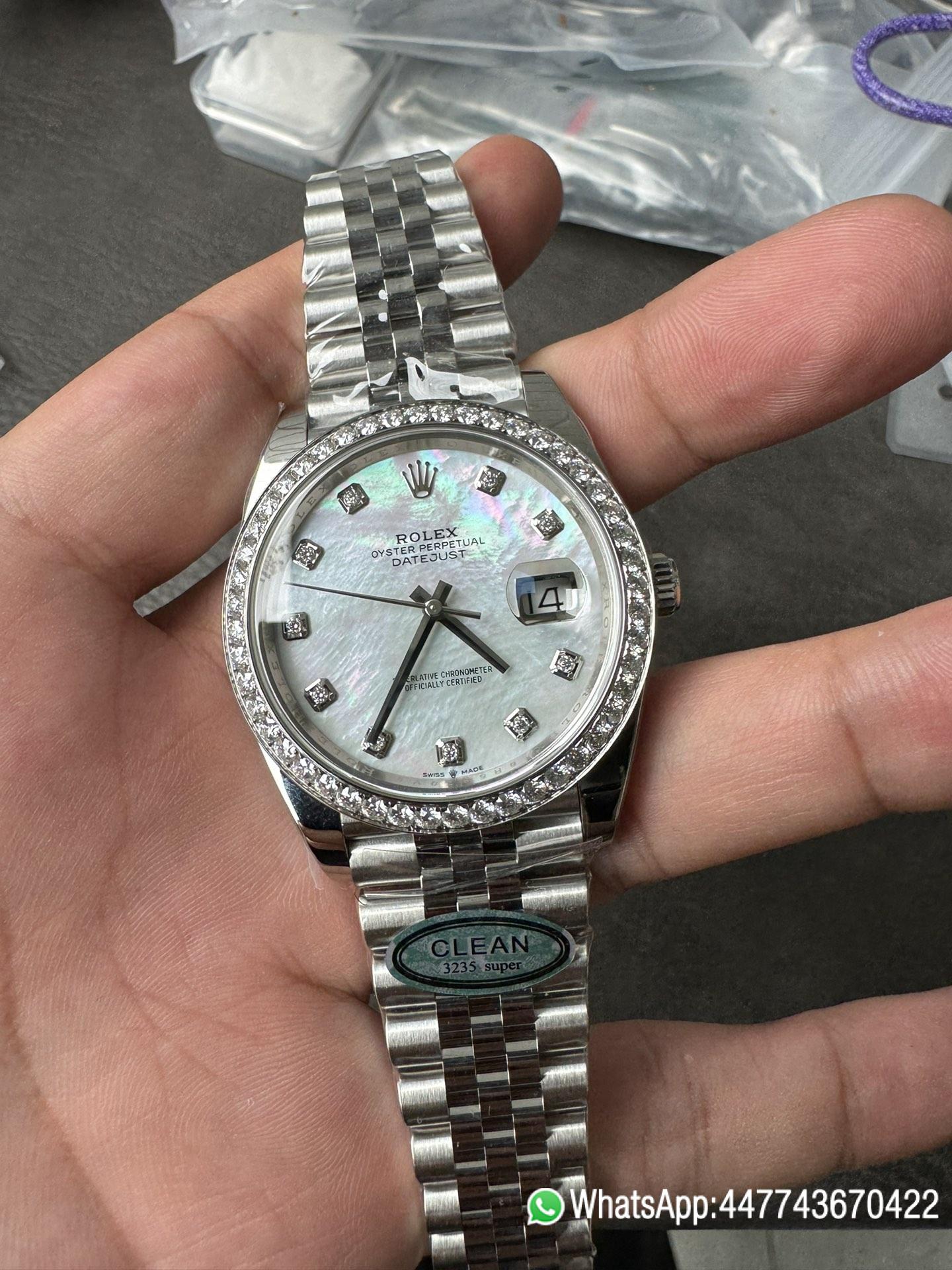 Victory Factory Rolex Datejust 126334 41mm MOP Dial Diamonds Bezel 904L Steel Jubilee Bracelet SH3235 Movement 01 Clean Factory Rolex Datejust 126334 41mm MOP Dial Diamonds Bezel 904L Steel Jubilee Bracelet SH3235 Movement 01