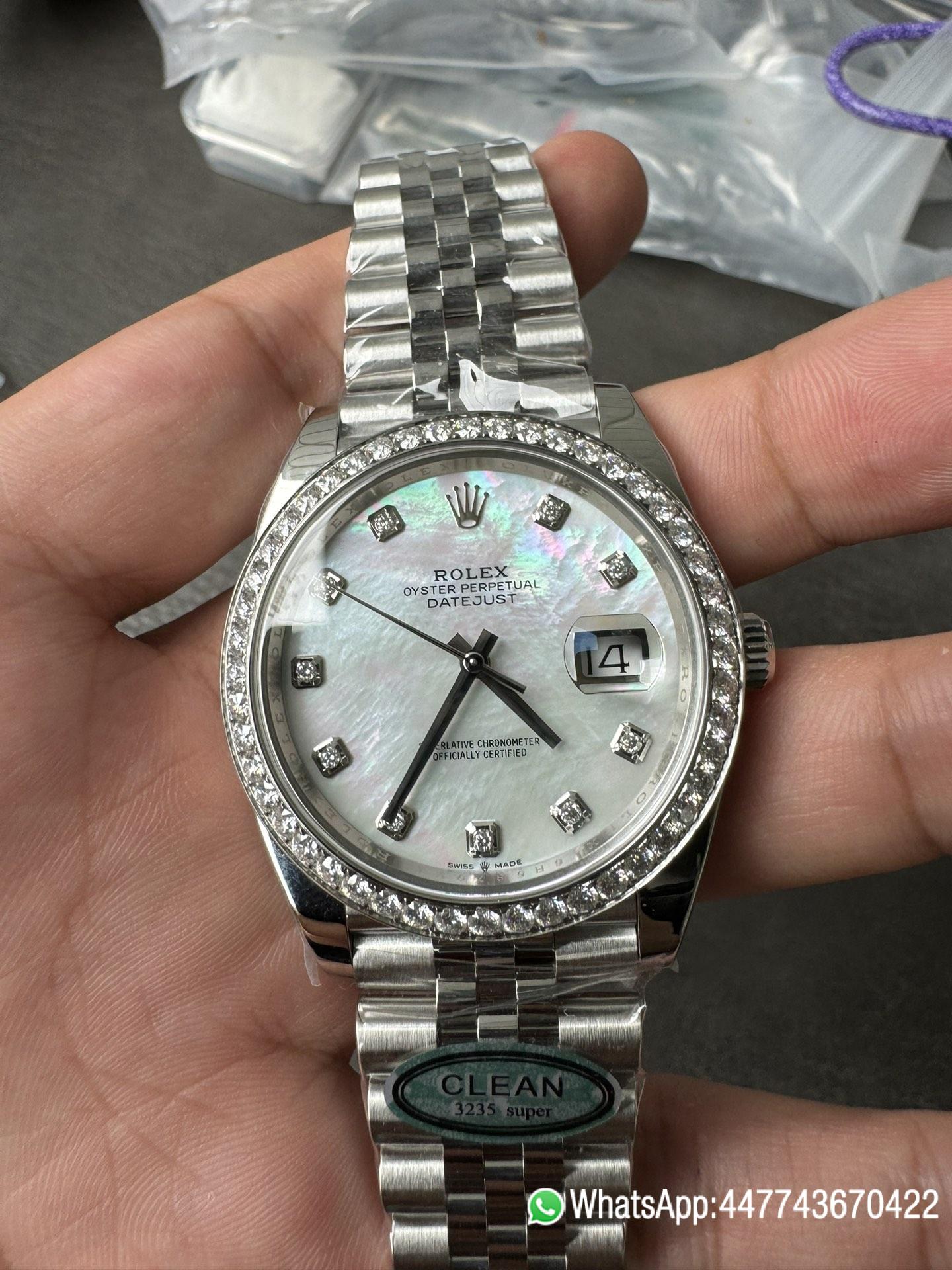 Victory Factory Rolex Datejust 126334 41mm MOP Dial Diamonds Bezel 904L Steel Jubilee Bracelet SH3235 Movement 02 Clean Factory Rolex Datejust 126334 41mm MOP Dial Diamonds Bezel 904L Steel Jubilee Bracelet SH3235 Movement 02