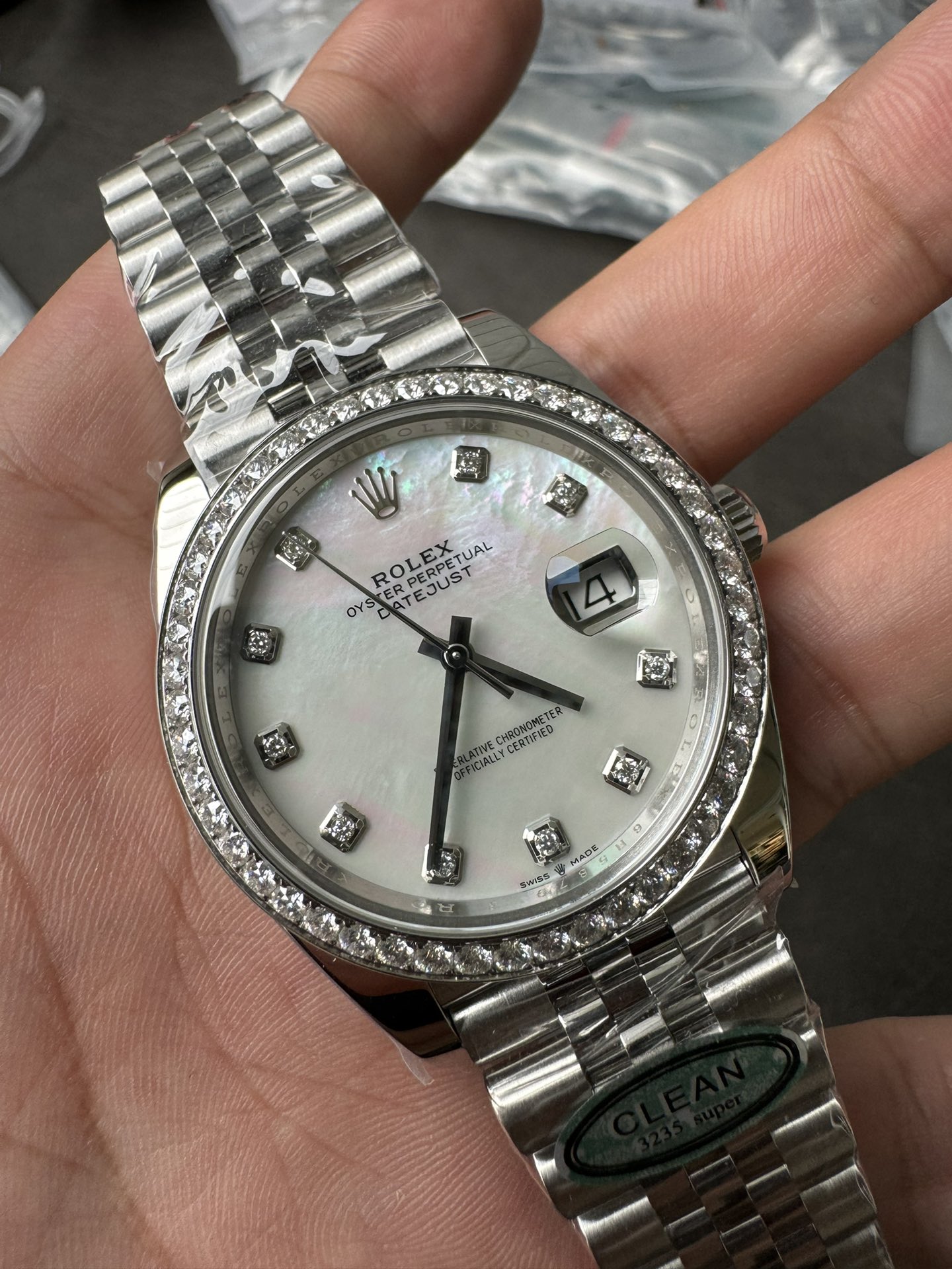 Victory Factory Rolex Datejust 126334 41mm MOP Dial Diamonds Bezel 904L Steel Jubilee Bracelet SH3235 Movement 03 Clean Factory Rolex Datejust 126334 41mm MOP Dial Diamonds Bezel 904L Steel Jubilee Bracelet SH3235 Movement 03