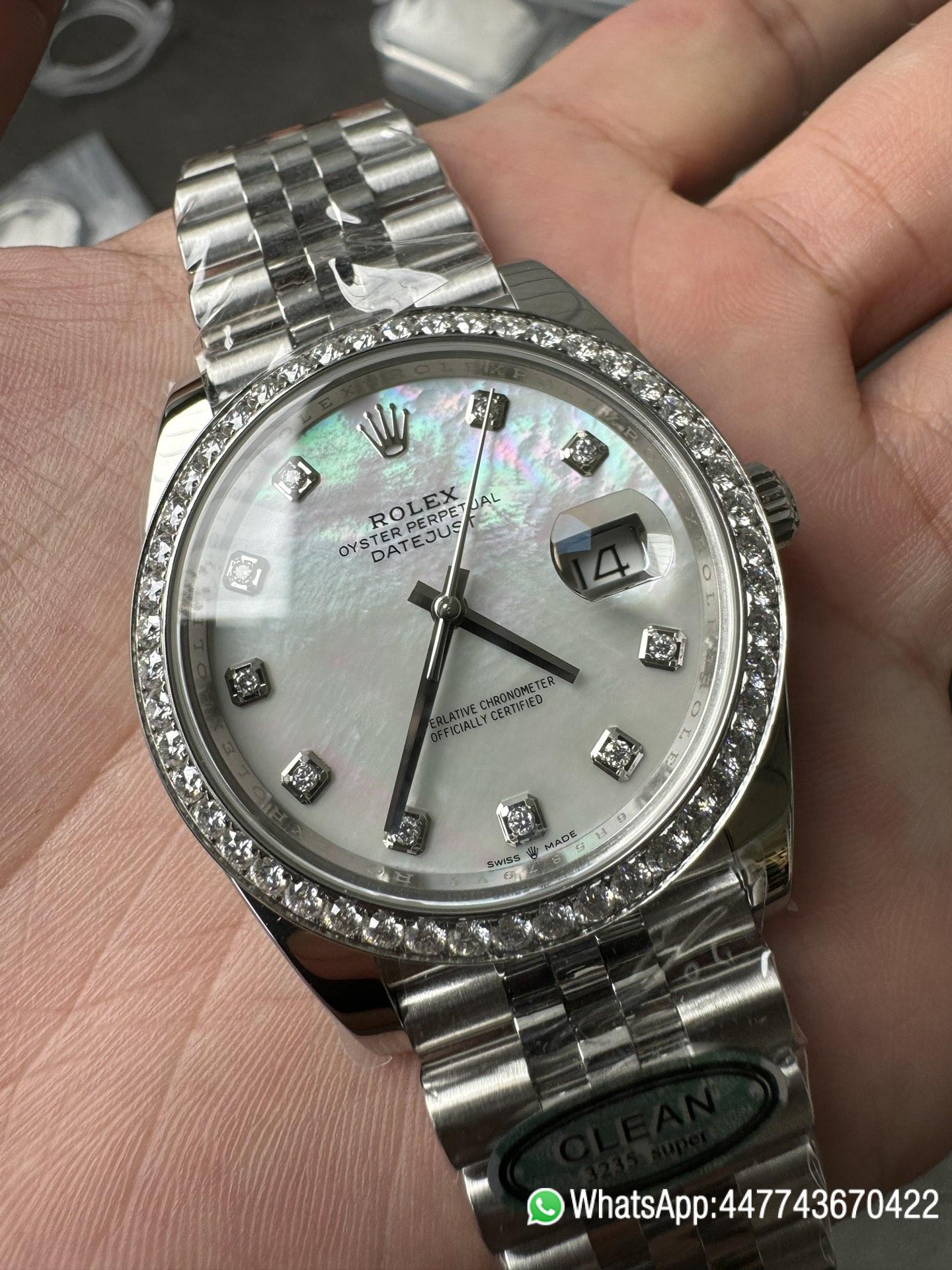 Victory Factory Rolex Datejust 126334 41mm MOP Dial Diamonds Bezel 904L Steel Jubilee Bracelet SH3235 Movement 05 Clean Factory Rolex Datejust 126334 41mm MOP Dial Diamonds Bezel 904L Steel Jubilee Bracelet SH3235 Movement 05