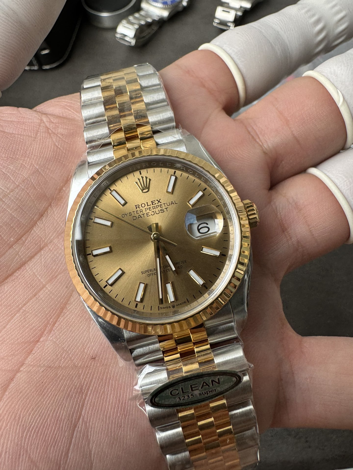 Victory Factory Rolex Datejust 36mm 126233 Yellow Gold Dial with Stick Markers Two Tone Yellow Gold Oystersteel Strap 05 Clean Factory Rolex Datejust 36mm 126233 Yellow Gold Dial with Stick Markers Two Tone Yellow Gold Oystersteel Strap 05