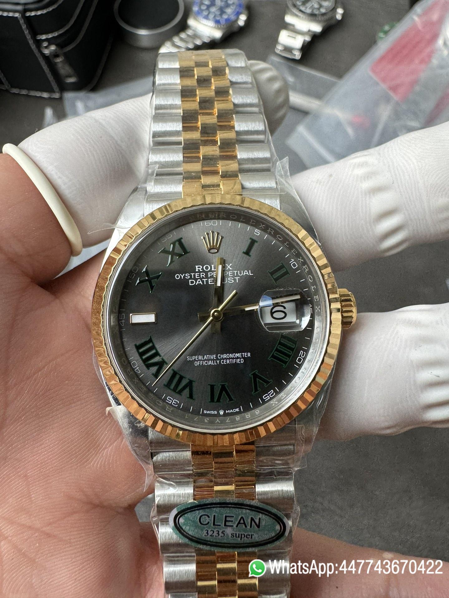 Victory Factory Rolex Datejust Wimbledon 36mm 126233 Grey Dial with Roma Markers Two Tone Yellow Gold Oystersteel Bracelet 03 Clean Factory Rolex Datejust Wimbledon 36mm 126233 Grey Dial with Roma Markers Two Tone Yellow Gold Oystersteel Bracelet 03
