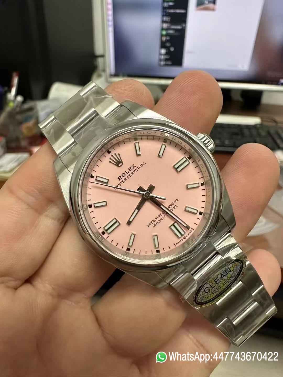 Victory Factory Watches Oyster Perpetual 124300 CF OP 41mm 904L Steel Pink Dial VR3230 Movement 02 Clean Factory Watches Oyster Perpetual 124300 CF OP 41mm 904L Steel Pink Dial VR3230 Movement 02