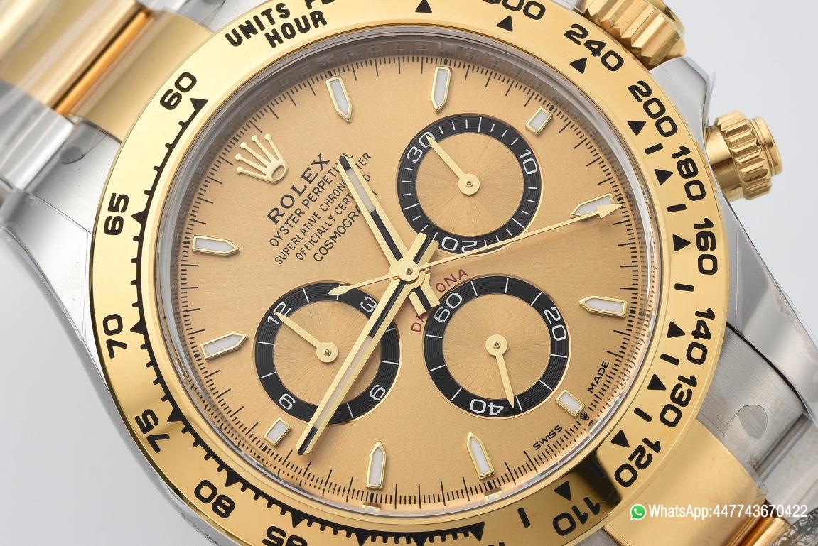 Victory Factory Daytona 126503 Golden Black Counter Ring Dial Oystersteel and Yellow Gold Bracelet Yellow Gold Bezel SH4131 Movement 03 Clean Factory Daytona 126503 Golden Black Counter Ring Dial Oystersteel and Yellow Gold Bracelet Yellow Gold Bezel SH4131 Movement 03