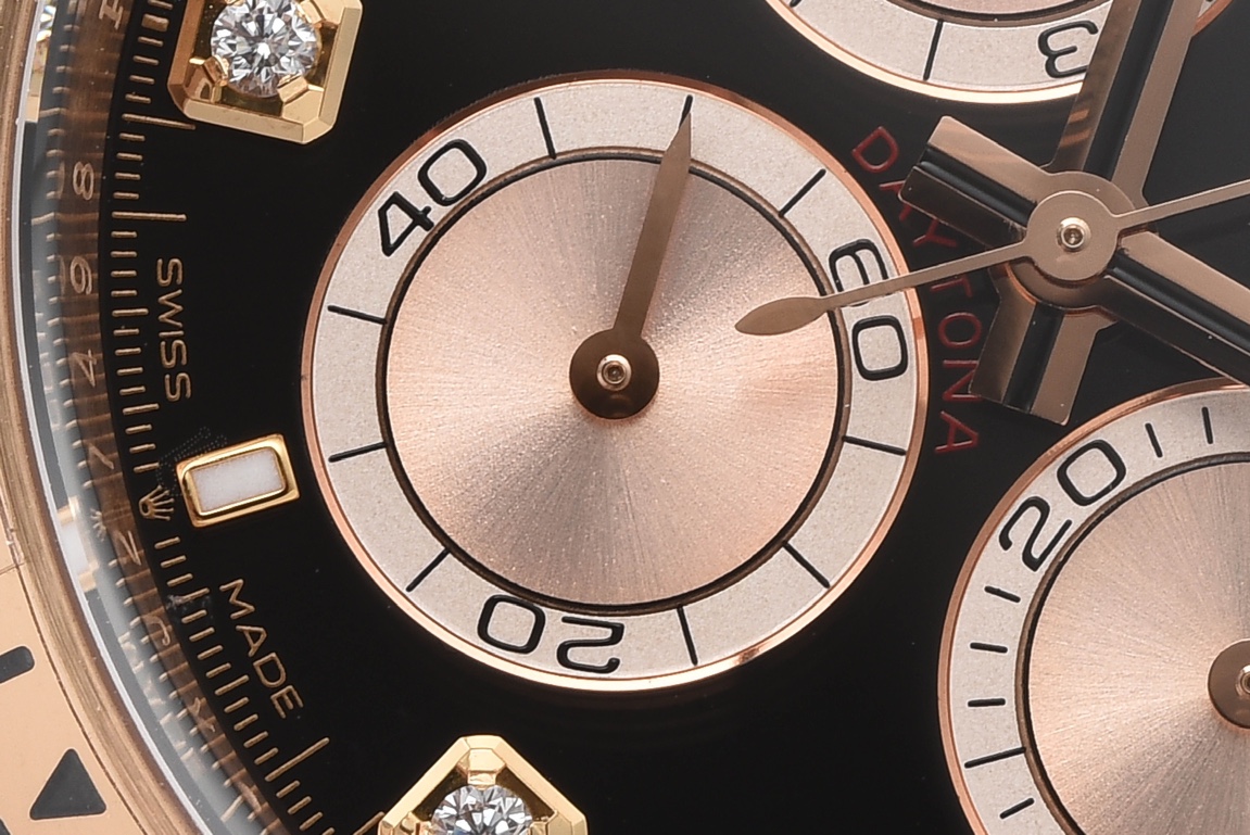 Victory Factory Daytona 126505 Rose Gold Case Bracelet Bright Black and Sundust Set with Diamonds Dial SH4131 Movement 05 Clean Factory Daytona 126505 Rose Gold Case Bracelet Bright Black and Sundust Set with Diamonds Dial SH4131 Movement 05