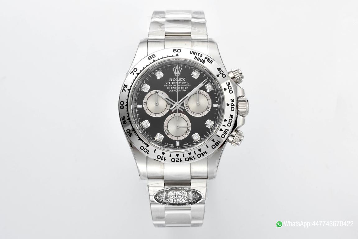 Victory Factory Daytona 126509 Black and Steel Set with Diamonds Dial Oystersteel Bracelet SH4131 Movement 01 Clean Factory Daytona 126509 Black and Steel Set with Diamonds Dial Oystersteel Bracelet SH4131 Movement 01