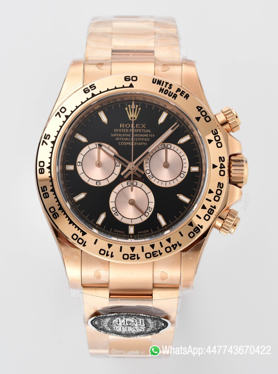 Victory Factory Rolex Daytona 126505 Rose Gold Case Bracelet Black Dial with Rose Gold Sub Dial SH4131 Movement 00 Clean Factory Rolex Daytona 126505 Rose Gold Case Bracelet Black Dial with Rose Gold Sub Dial SH4131 Movement 00