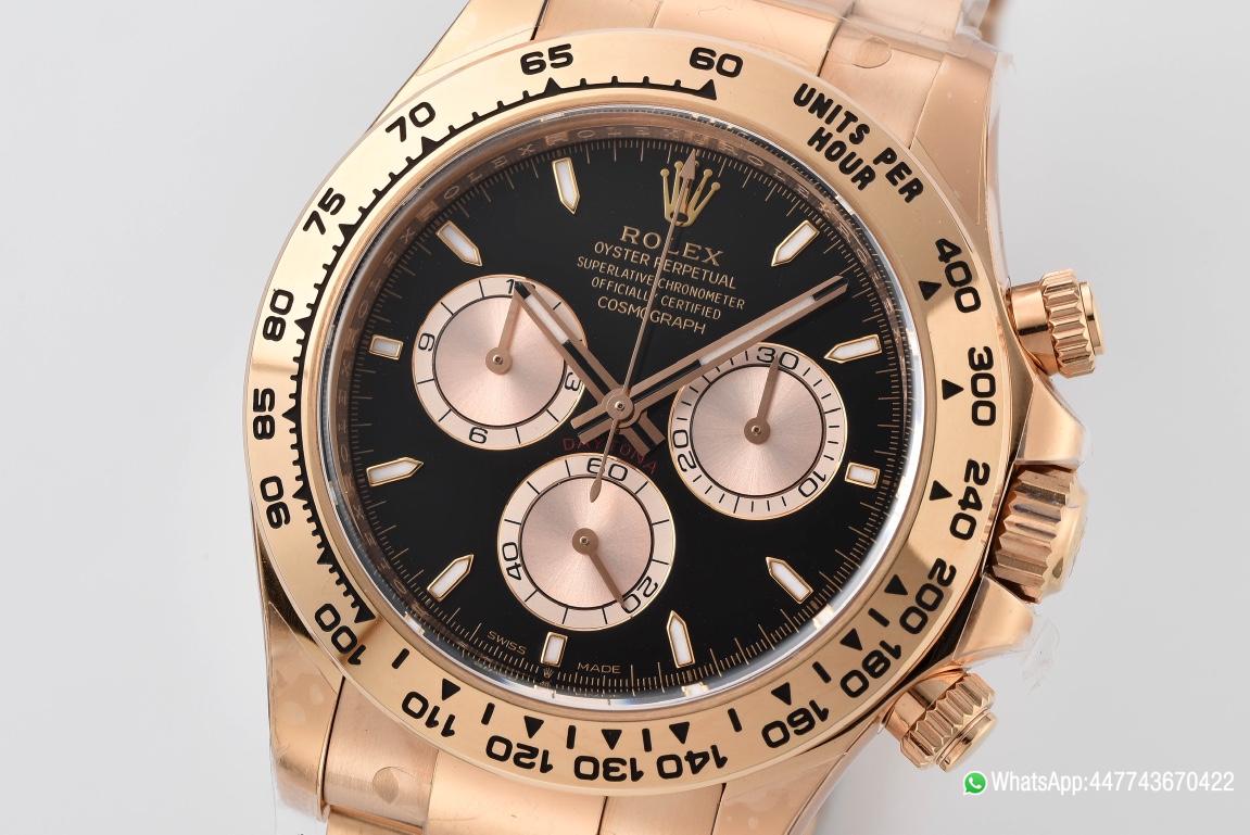 Victory Factory Rolex Daytona 126505 Rose Gold Case Bracelet Black Dial with Rose Gold Sub Dial SH4131 Movement 02 Clean Factory Rolex Daytona 126505 Rose Gold Case Bracelet Black Dial with Rose Gold Sub Dial SH4131 Movement 02