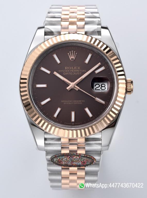 Victory Factory Datejust 126331 41mm 904L Steel Case Chocolate Dial with Stick Markers Rose Gold Bezel 3235 Movement Two Tone Jubilee Bracelet 00 Clean Factory Datejust 126331 41mm 904L Steel Case Chocolate Dial with Stick Markers Rose Gold Bezel 3235 Movement Two Tone Jubilee Bracelet 00