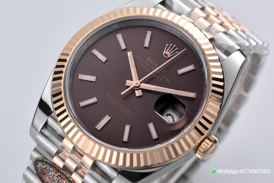 Victory Factory Datejust 126331 41mm 904L Steel Case Chocolate Dial with Stick Markers Rose Gold Bezel 3235 Movement Two Tone Jubilee Bracelet 02 Clean Factory Datejust 126331 41mm 904L Steel Case Chocolate Dial with Stick Markers Rose Gold Bezel 3235 Movement Two Tone Jubilee Bracelet 02
