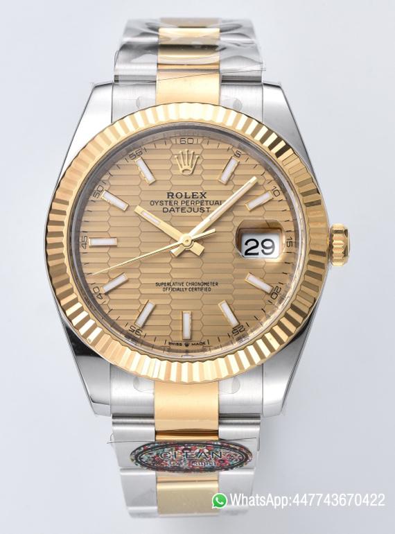Victory Factory Datejust 126333 41mm Yellow Gold Fluted Textured Dial Yellow Gold Bezel 3235 Movement Two Tone Oyster Bracelet 00 Clean Factory Datejust 126333 41mm Yellow Gold Fluted Textured Dial Yellow Gold Bezel 3235 Movement Two Tone Oyster Bracelet 00