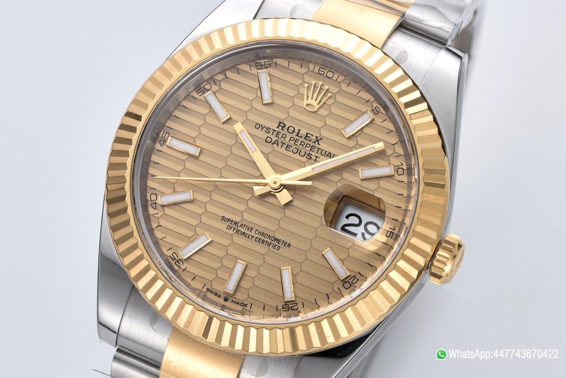 Victory Factory Datejust 126333 41mm Yellow Gold Fluted Textured Dial Yellow Gold Bezel 3235 Movement Two Tone Oyster Bracelet 02 Clean Factory Datejust 126333 41mm Yellow Gold Fluted Textured Dial Yellow Gold Bezel 3235 Movement Two Tone Oyster Bracelet 02