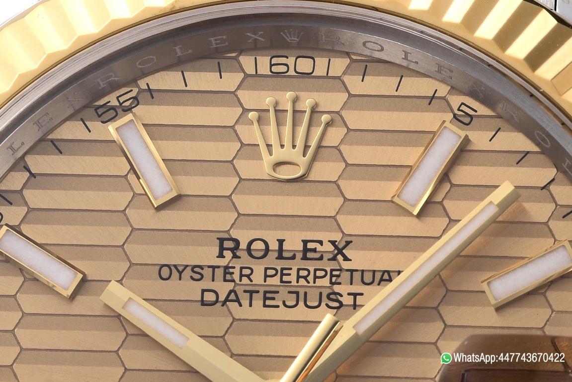 Victory Factory Datejust 126333 41mm Yellow Gold Fluted Textured Dial with Stick Markers Yellow Gold Bezel 3235 Movement Two Tone Jubilee Bracelet 03 Clean Factory Datejust 126333 41mm Yellow Gold Fluted Textured Dial with Stick Markers Yellow Gold Bezel 3235 Movement Two Tone Jubilee Bracelet 03