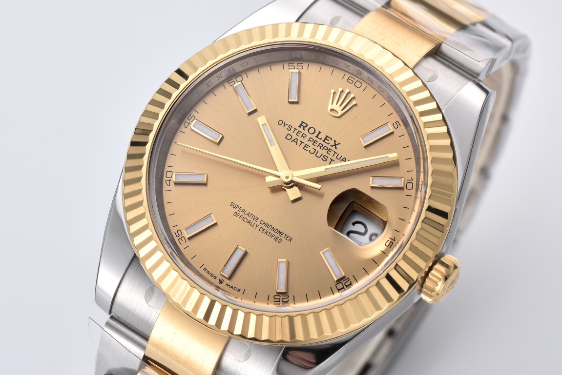 Victory Factory Datejust 41mm 126333 904L Steel Case Yellow Gold Dial with Stick Markers Yellow Gold Bezel 3235 Movement Two Tone Oyster Bracelet 02 Clean Factory Datejust 41mm 126333 904L Steel Case Yellow Gold Dial with Stick Markers Yellow Gold Bezel 3235 Movement Two Tone Oyster Bracelet 02