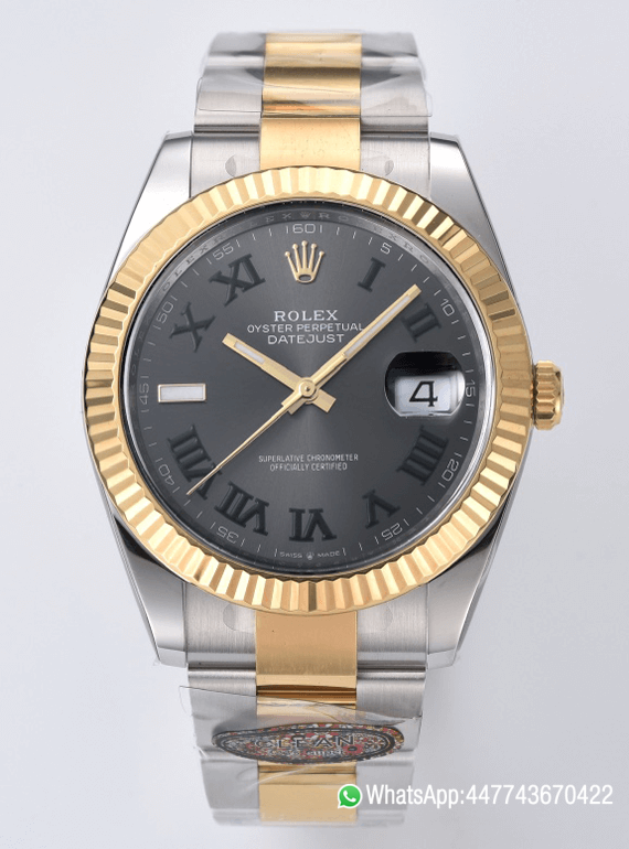 Victory Factory Datejust Wimbledon 126333 41mm Gray Dial with Green Roma Markers Yellow Gold Bezel 3235 Caliber Two Tone Oyster Bracelet 00 Clean Factory Datejust Wimbledon 126333 41mm Gray Dial with Green Roma Markers Yellow Gold Bezel 3235 Caliber Two Tone Oyster Bracelet 00