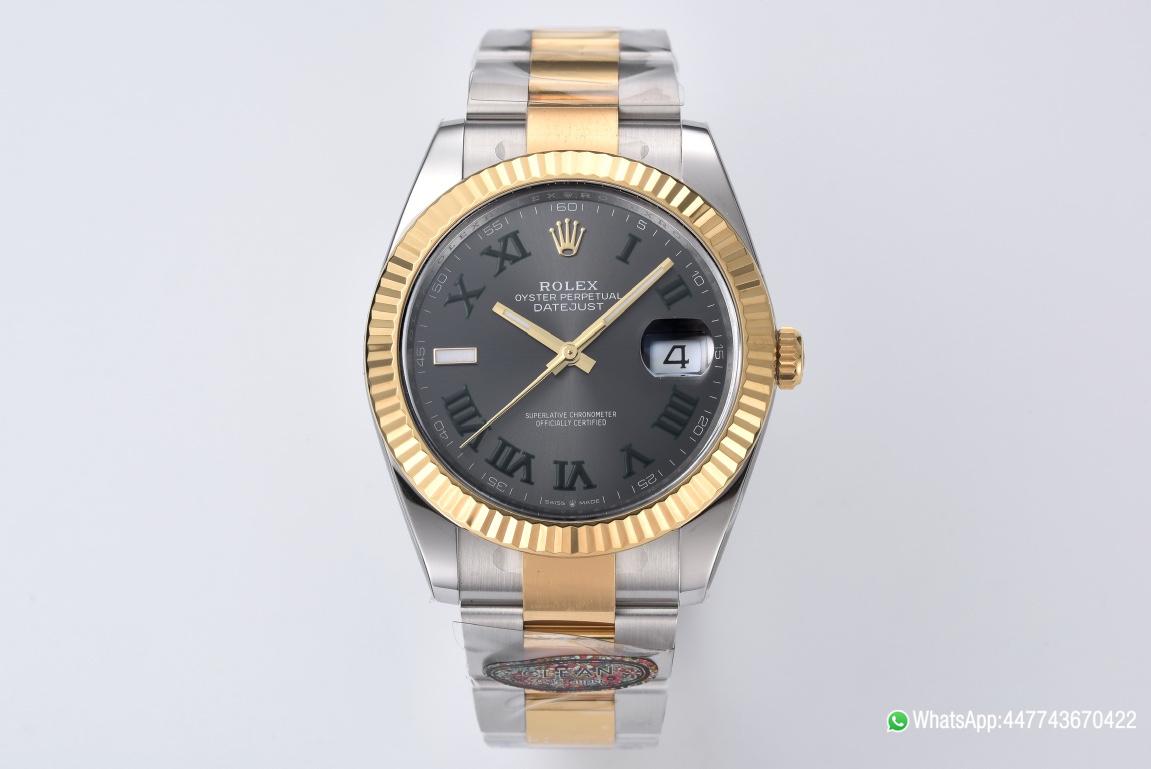 Victory Factory Datejust Wimbledon 126333 41mm Gray Dial with Green Roma Markers Yellow Gold Bezel 3235 Caliber Two Tone Oyster Bracelet 01 Clean Factory Datejust Wimbledon 126333 41mm Gray Dial with Green Roma Markers Yellow Gold Bezel 3235 Caliber Two Tone Oyster Bracelet 01