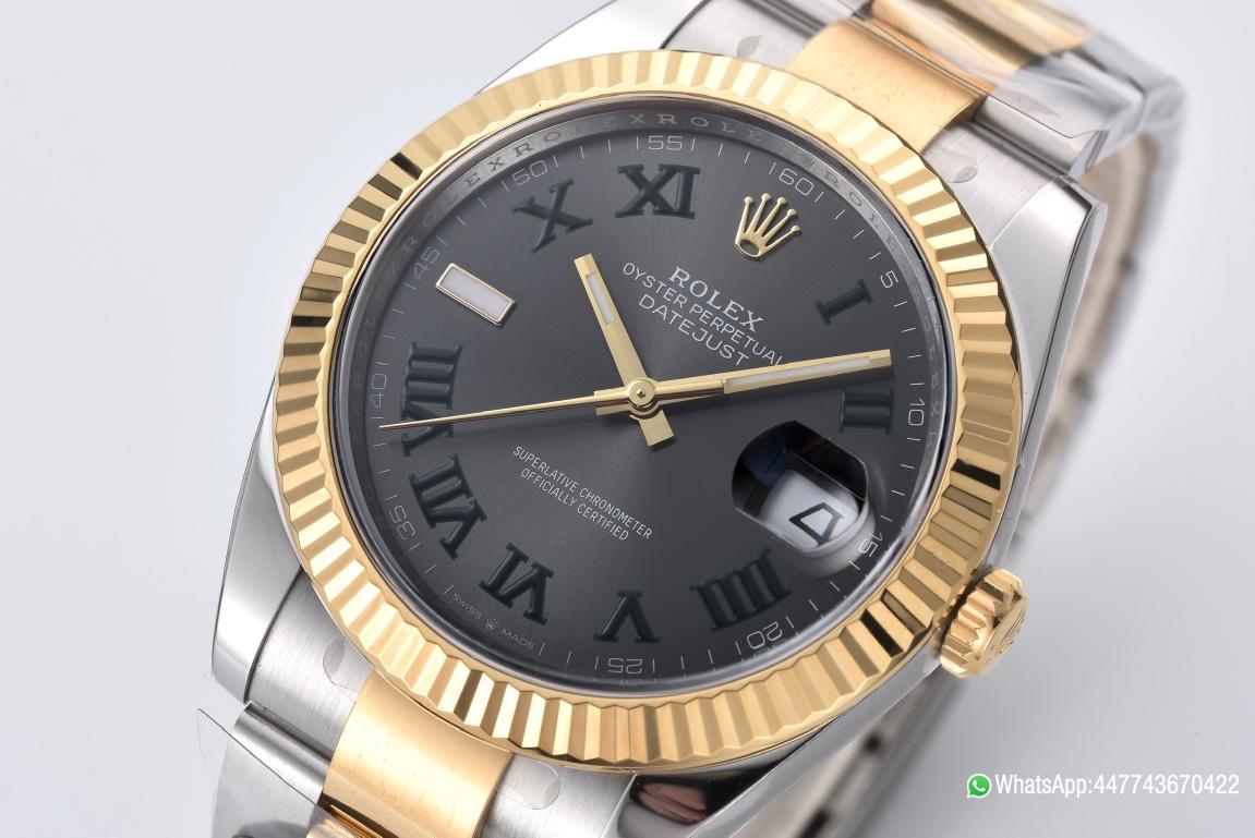 Victory Factory Datejust Wimbledon 126333 41mm Gray Dial with Green Roma Markers Yellow Gold Bezel 3235 Caliber Two Tone Oyster Bracelet 02 Clean Factory Datejust Wimbledon 126333 41mm Gray Dial with Green Roma Markers Yellow Gold Bezel 3235 Caliber Two Tone Oyster Bracelet 02