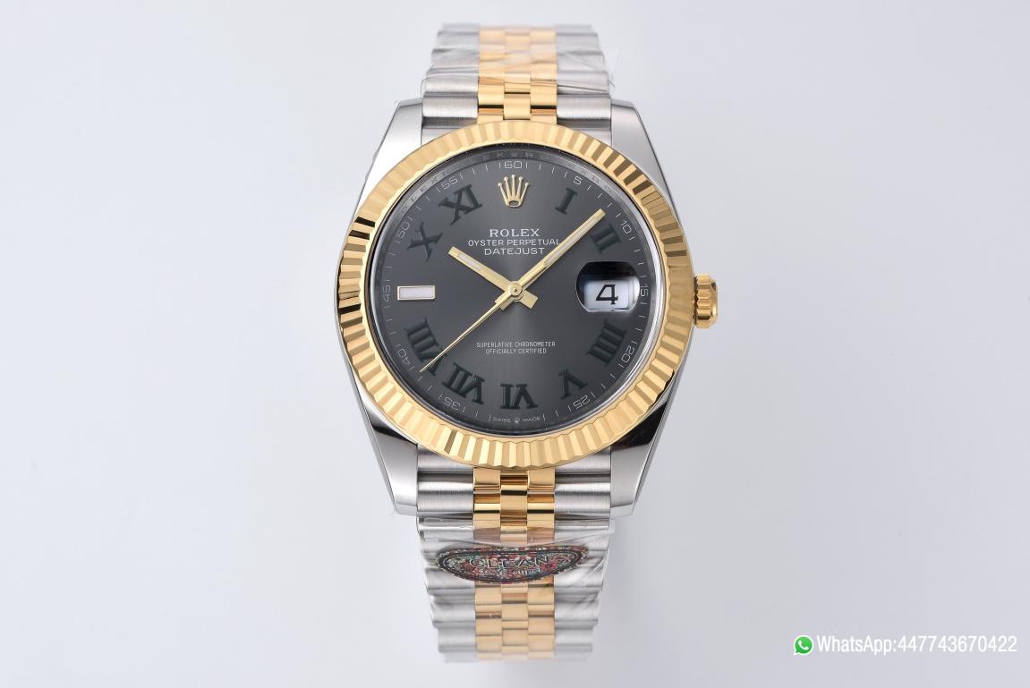 Victory Factory Datejust Wimbledon 126333 41mm Gray Dial with Green Roma Markers Yellow Gold Bezel 3235 Movement Two Tone Jubilee Bracelet 01 Clean Factory Datejust Wimbledon 126333 41mm Gray Dial with Green Roma Markers Yellow Gold Bezel 3235 Movement Two Tone Jubilee Bracelet 01